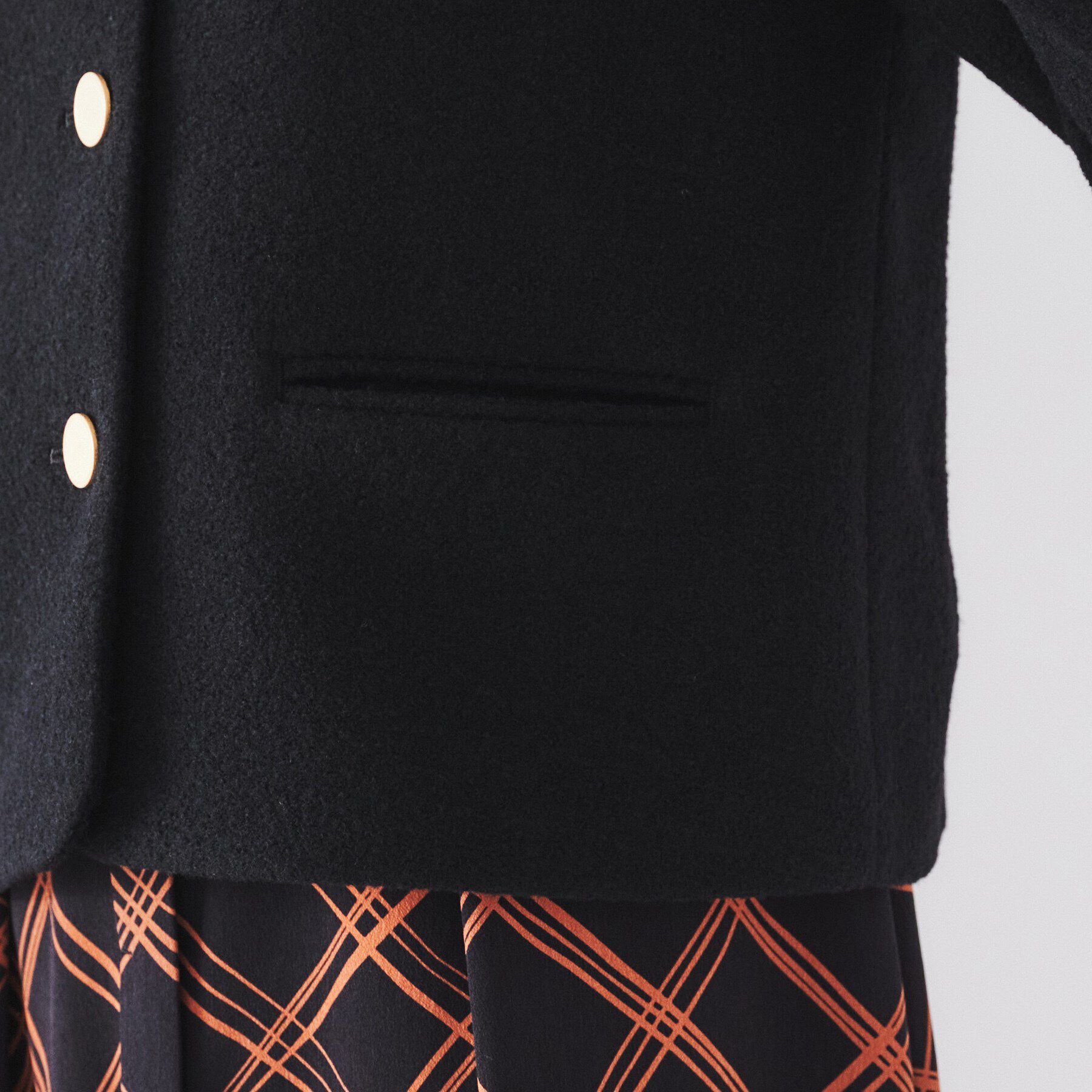 UNTITLED「【日本製/短ジャケ】ブークレークロップドジャケット」|ノーカラージャケット|