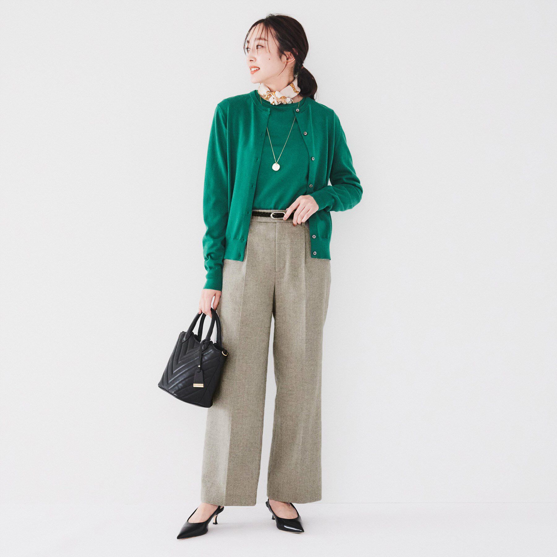 UNTITLED「【日本製/ストレート/センタープレス】ネップへリンボン ワイドパンツ」|その他|