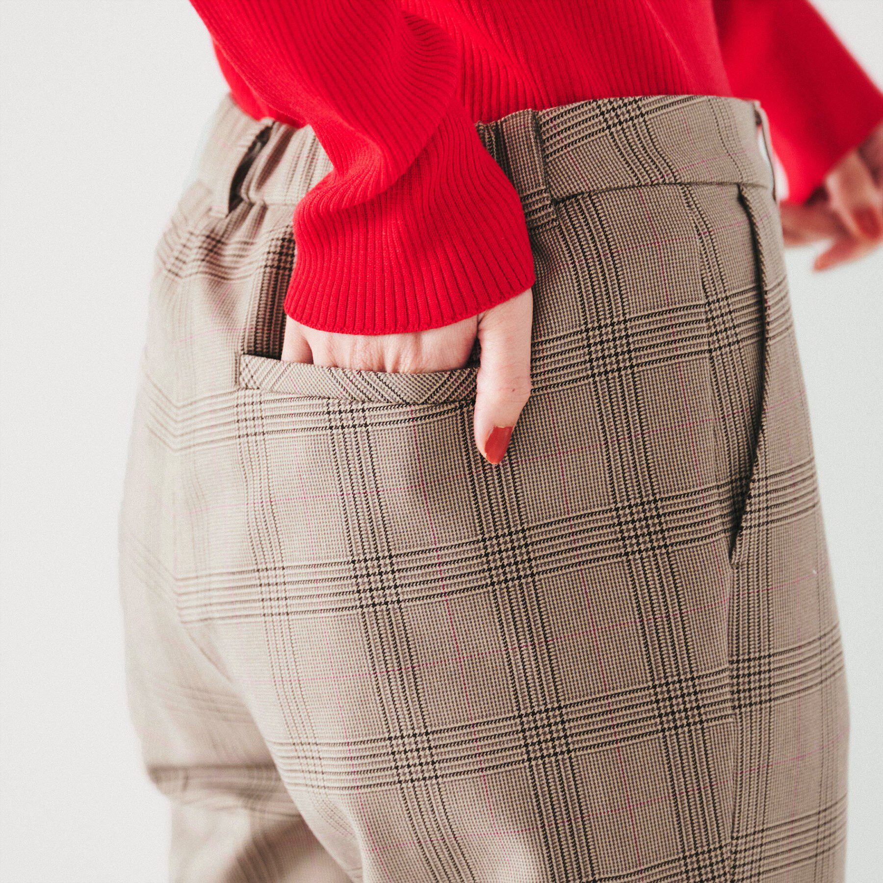 UNTITLED「【裏起毛/後ろウエストゴム/日本製】タックなしテーパードパンツ」|その他|