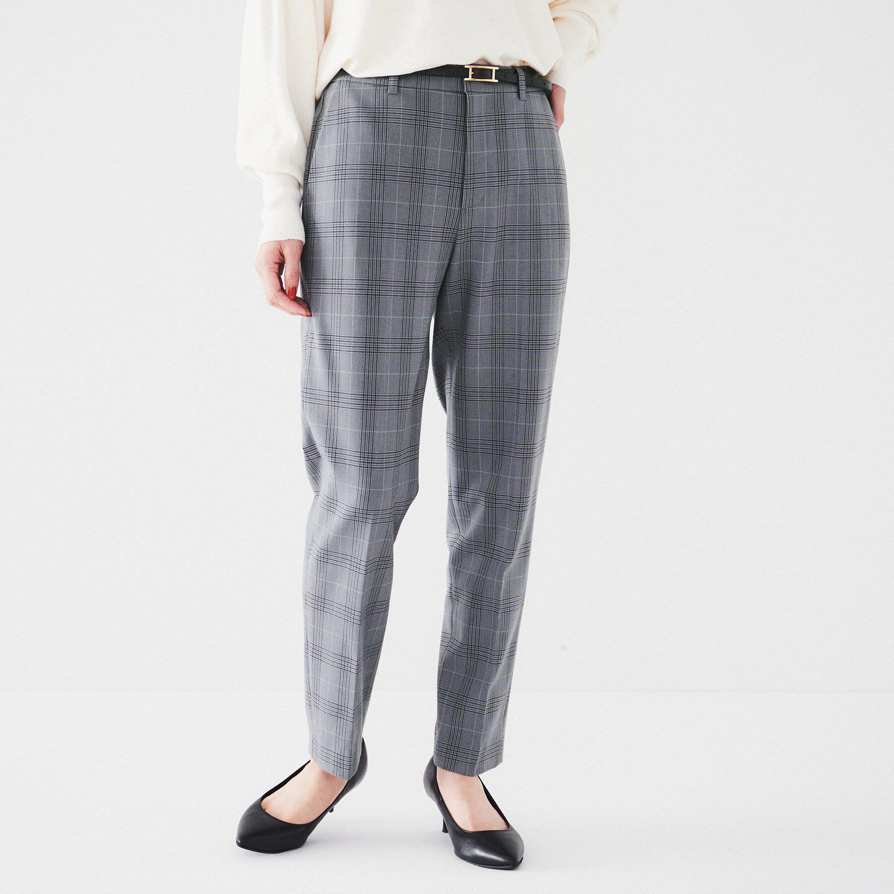 UNTITLED「【裏起毛/後ろウエストゴム/日本製】タックなしテーパードパンツ」|その他|