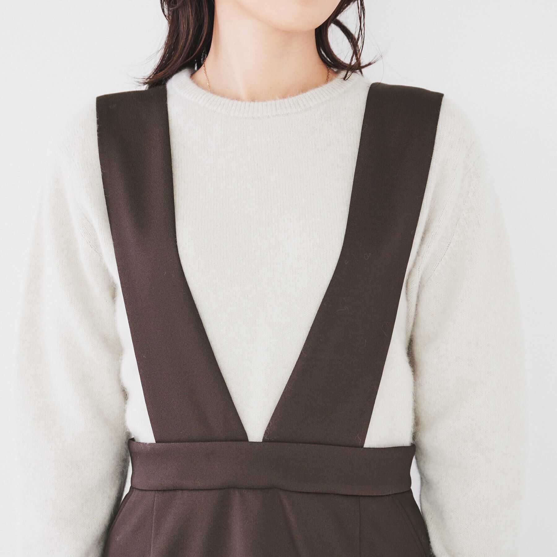 UNTITLED「【肩紐取り外し可/日本製/ミモレ丈】2WAYジャンパースカート」|スカート|