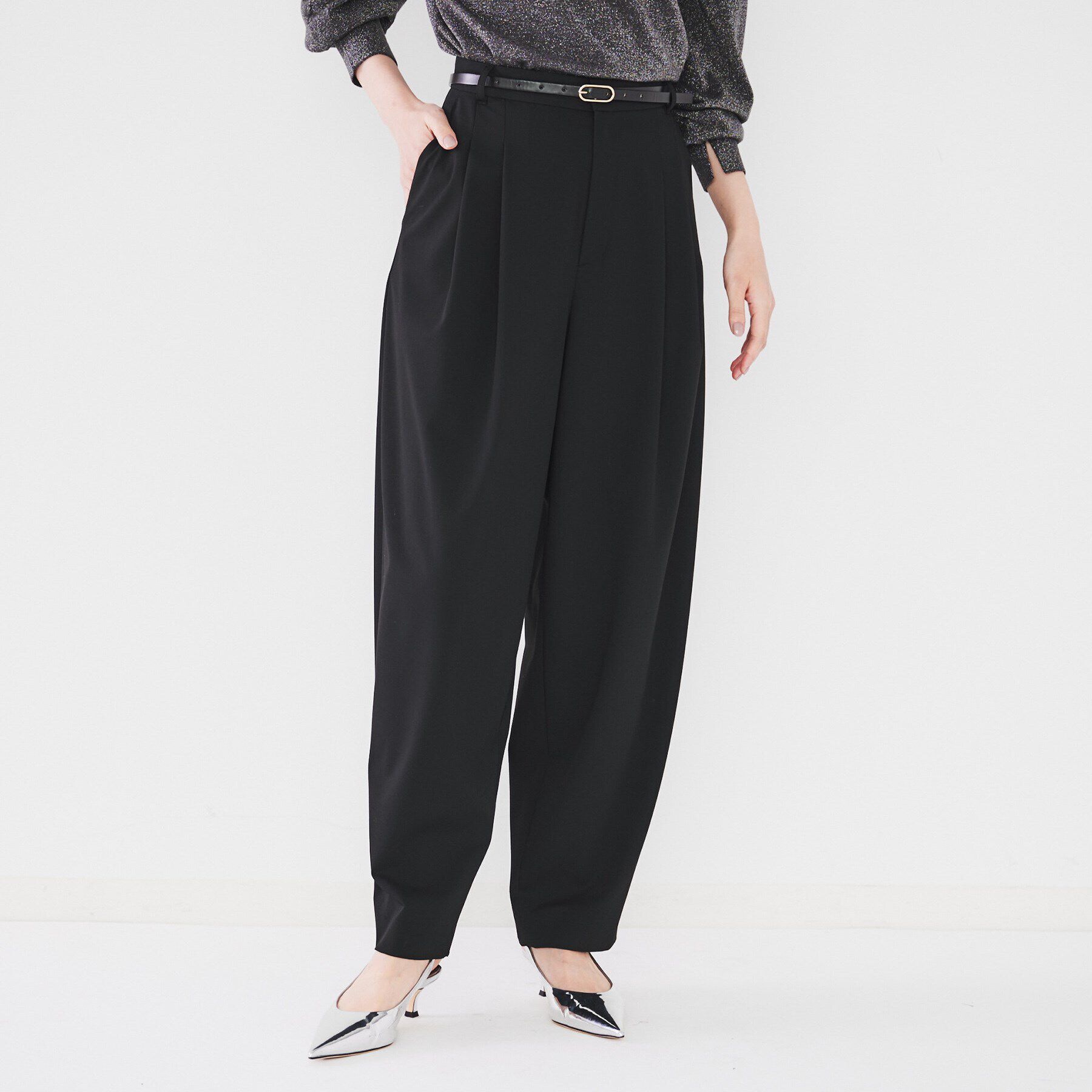 UNTITLED「【腰周りゆったり/日本製/洗える】2WAYストレッチカーブパンツ」|その他|