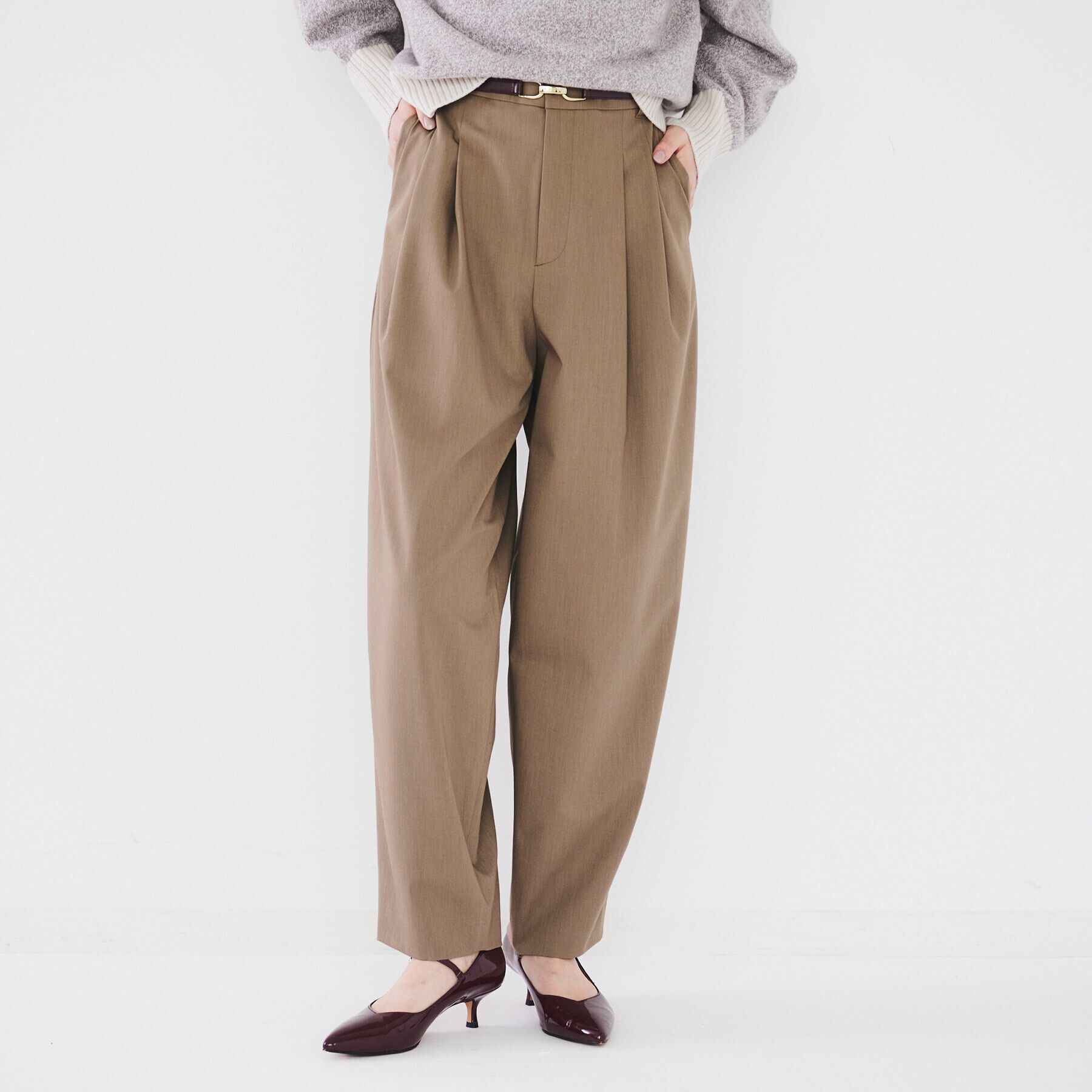 UNTITLED「【腰周りゆったり/日本製/洗える】2WAYストレッチカーブパンツ」|その他|トープ(054)