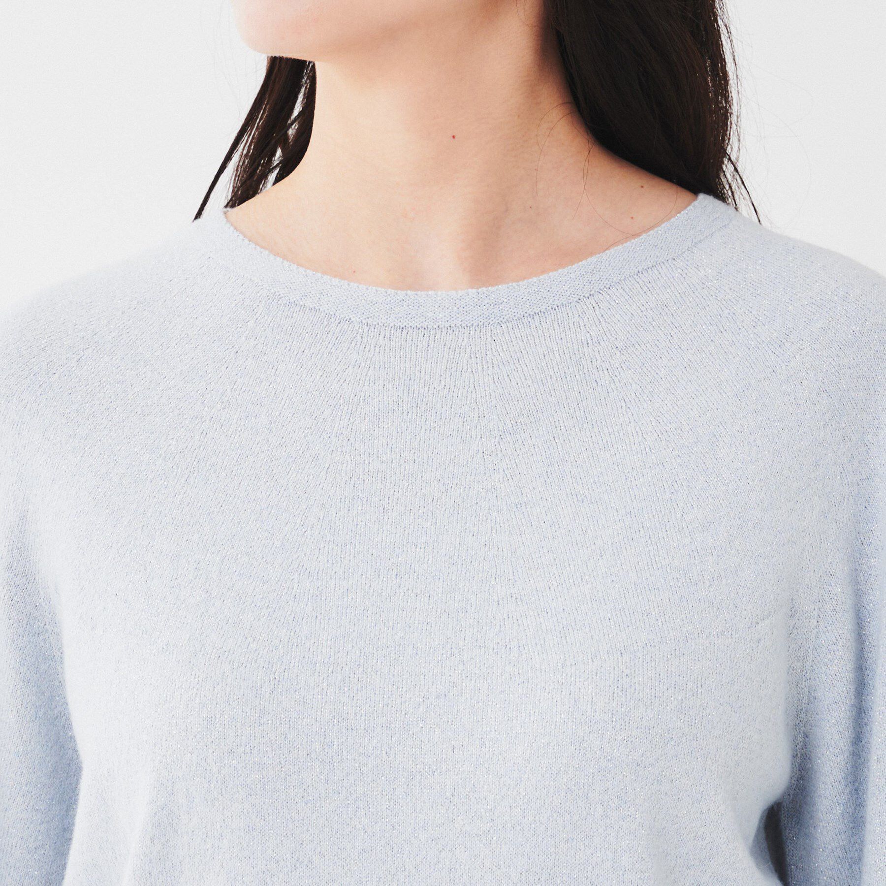 UNTITLED「【日本製/オンオフ使える】ラメ混パフスリーブプルオーバーニット」|ニット・セーター|