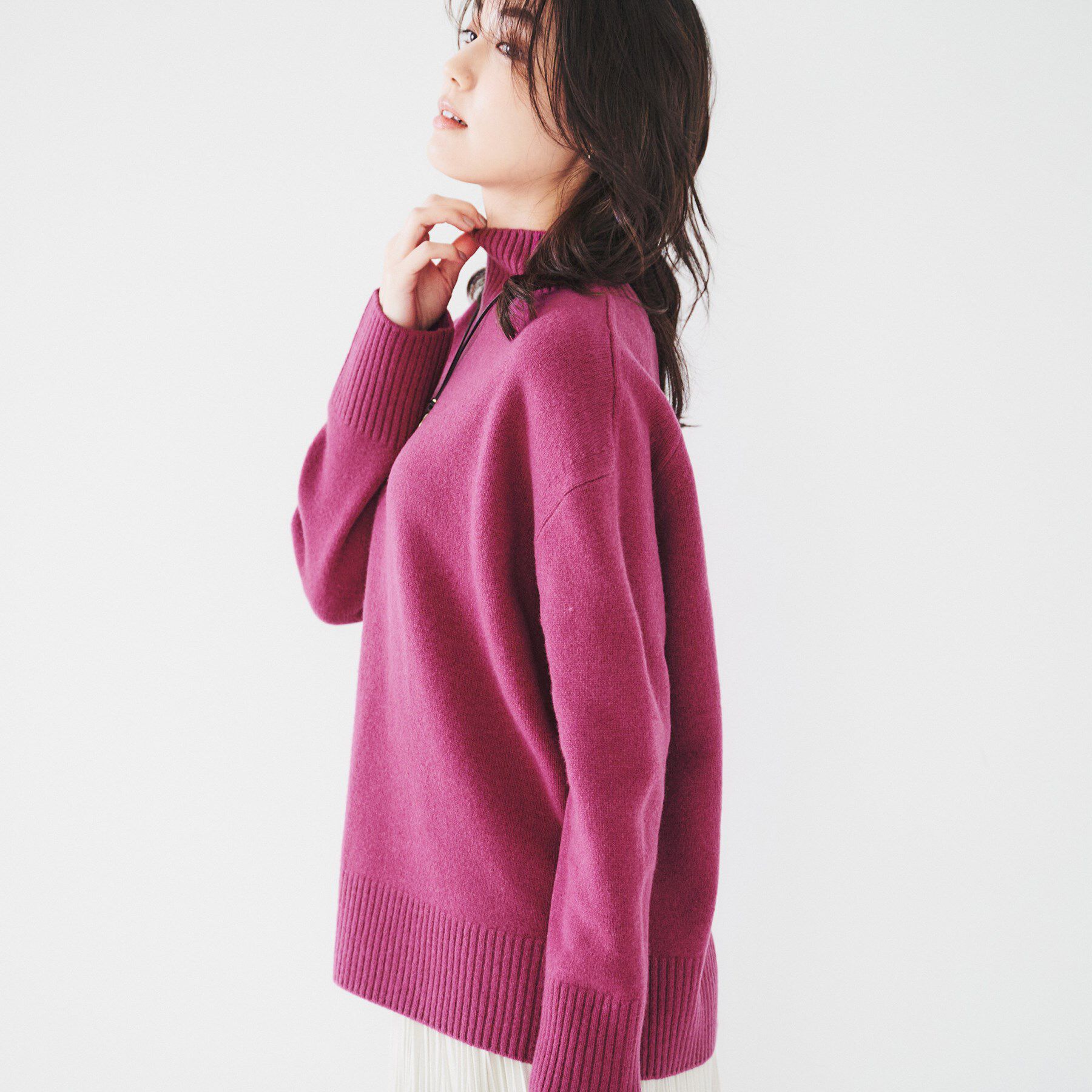 UNTITLED「ラムウールカシミヤ ボトルネックプルオーバーニット」|ニット・セーター|