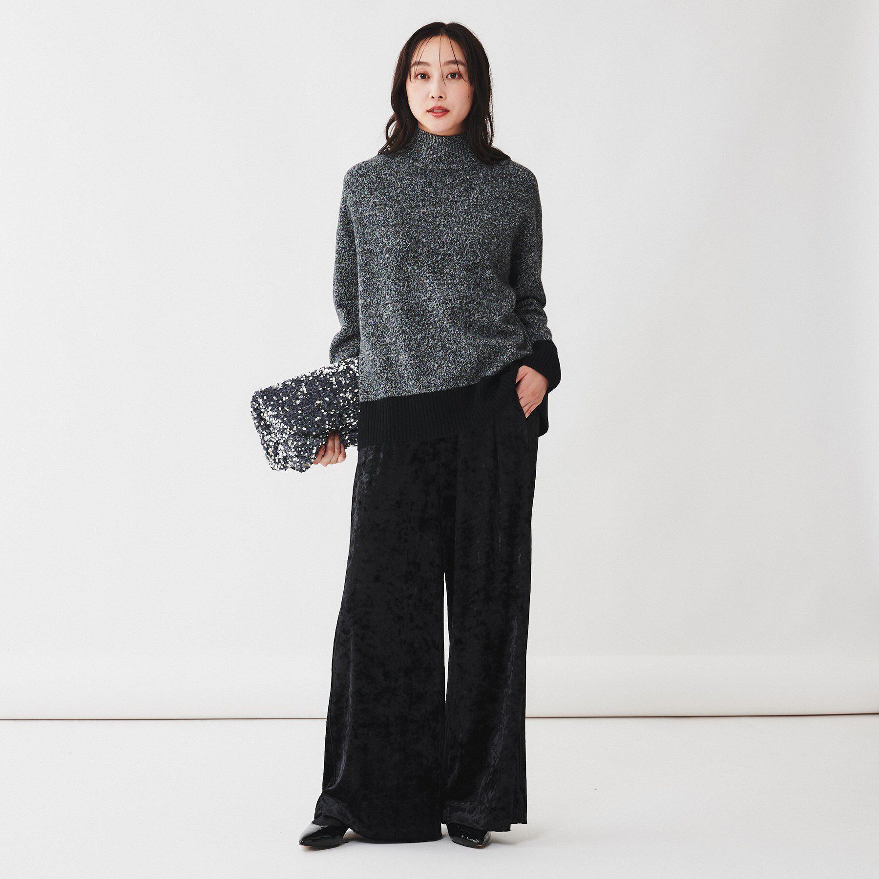 UNTITLED「ラムウールカシミヤ ボトルネックプルオーバーニット」|ニット・セーター|