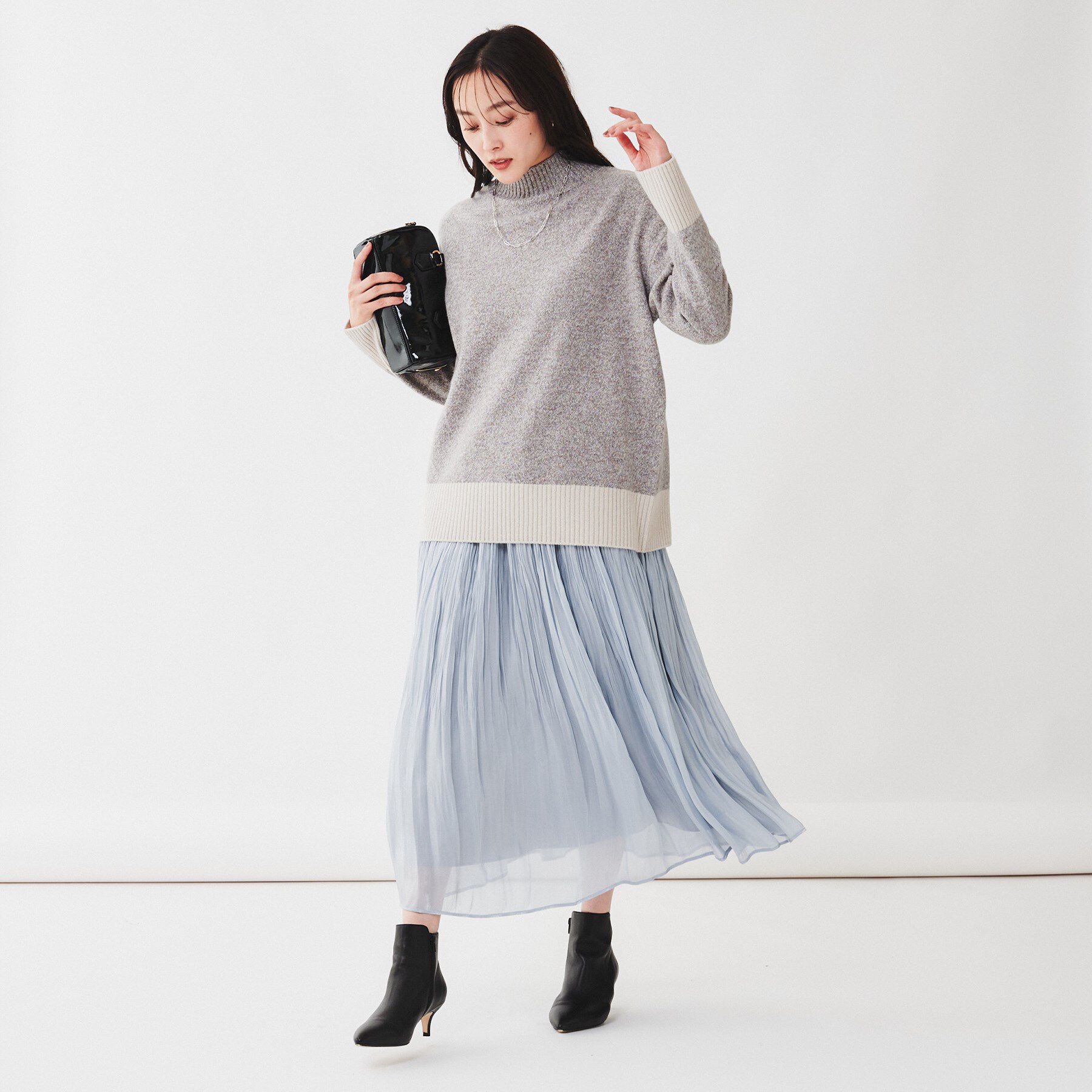 UNTITLED「ラムウールカシミヤ ボトルネックプルオーバーニット」|ニット・セーター|