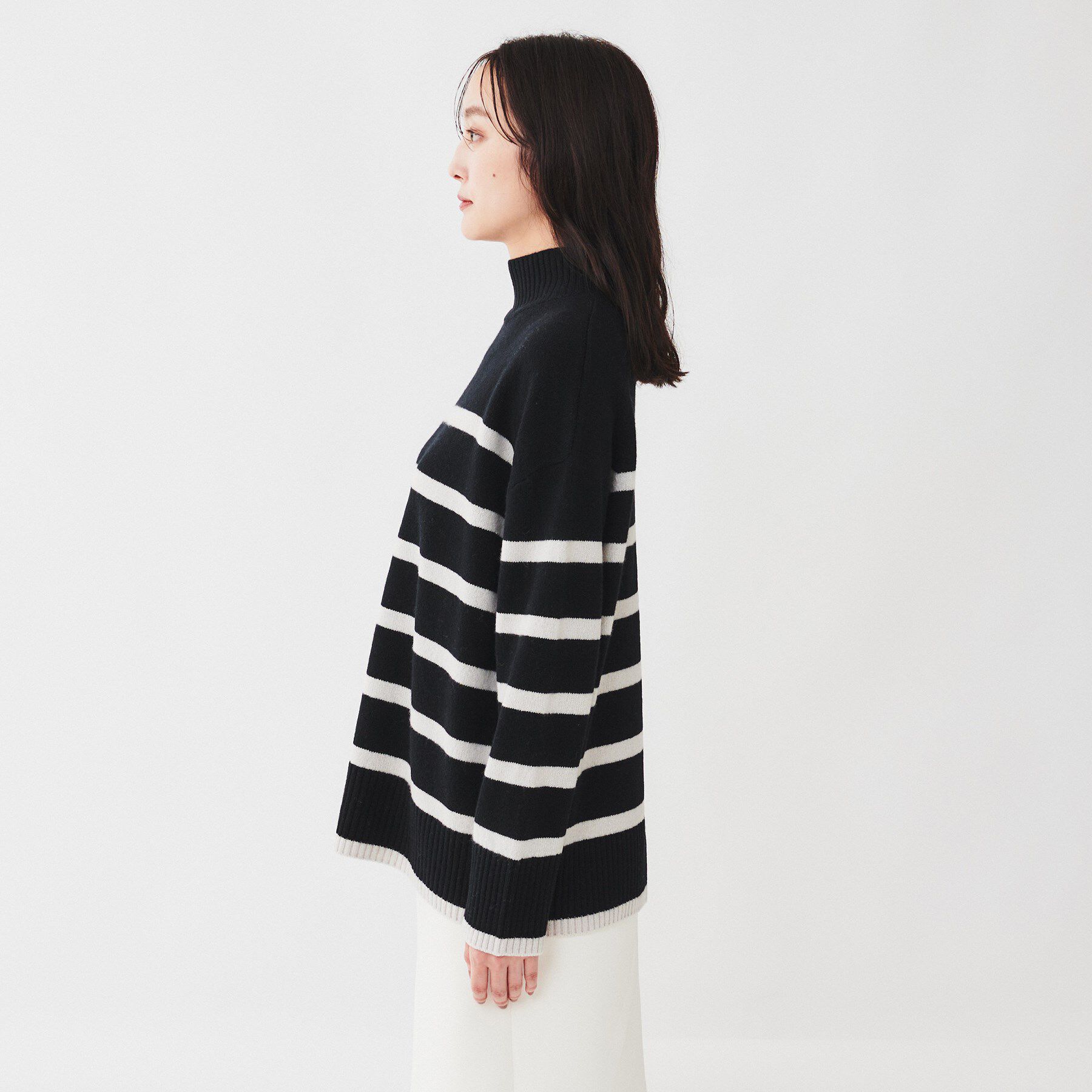 UNTITLED「ラムウールカシミヤ ボトルネックプルオーバーニット」|ニット・セーター|