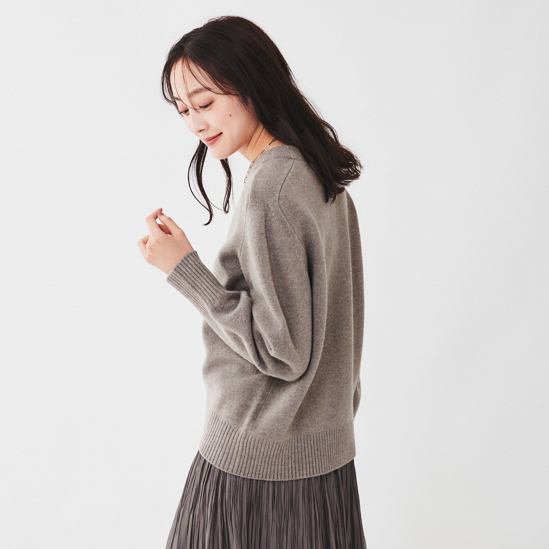 UNTITLED「ラムウールカシミヤ パフスリーブプルオーバーニット」|ニット・セーター|