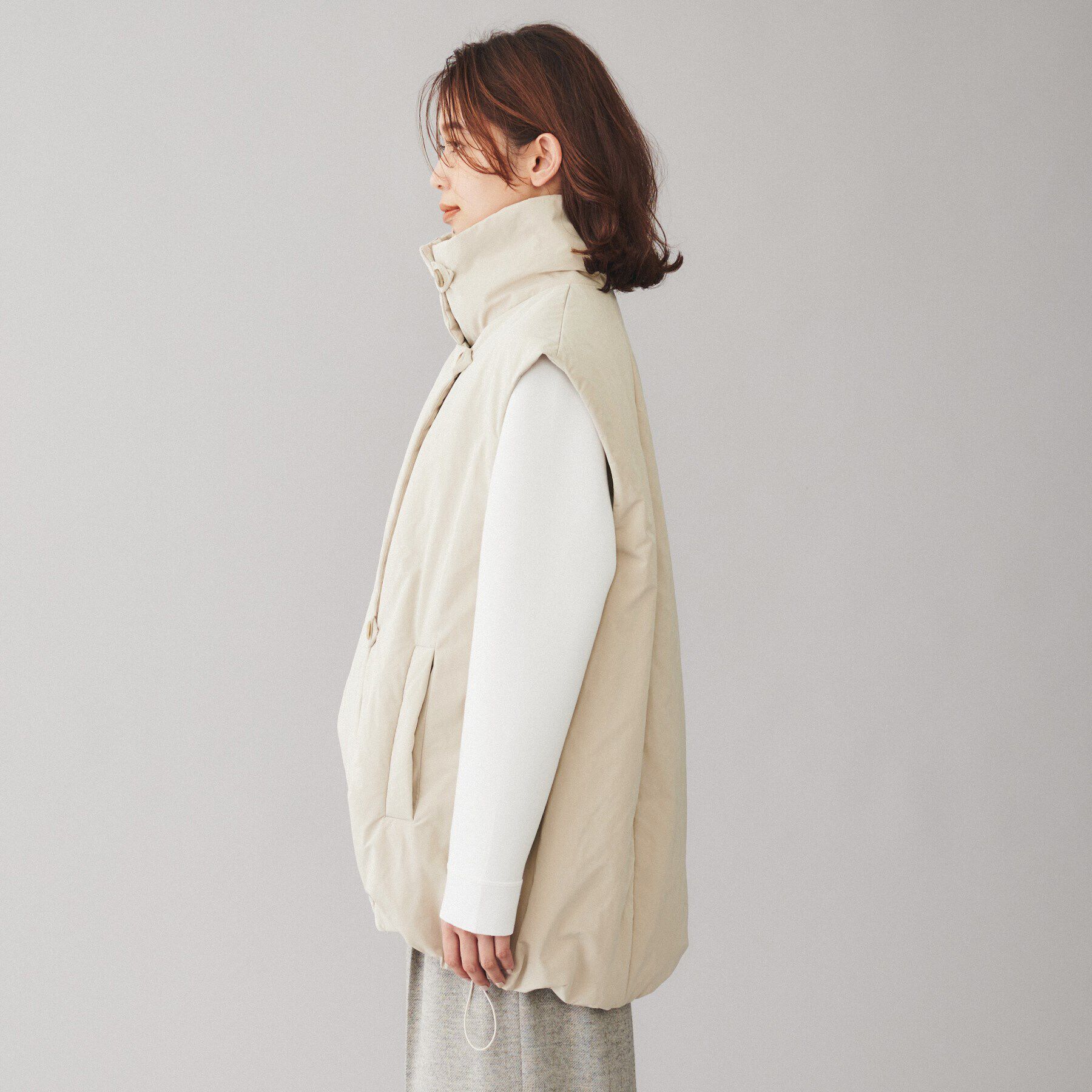 UNTITLED「【CHIGNON】スタンドカラーパフィーベスト」|ベスト・ジレ|