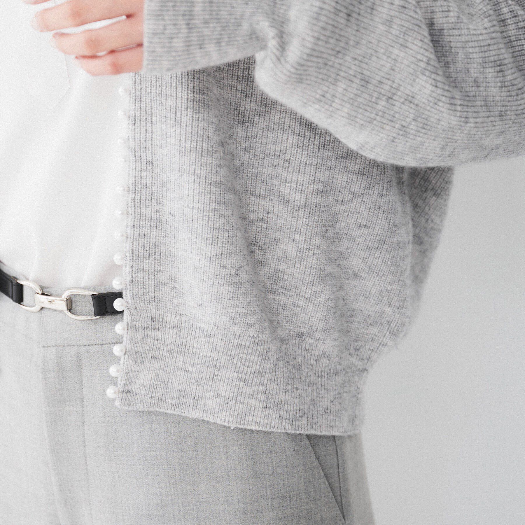 UNTITLED「【洗える/ボレロ】パール調付きニットカーディガン」|カーディガン|