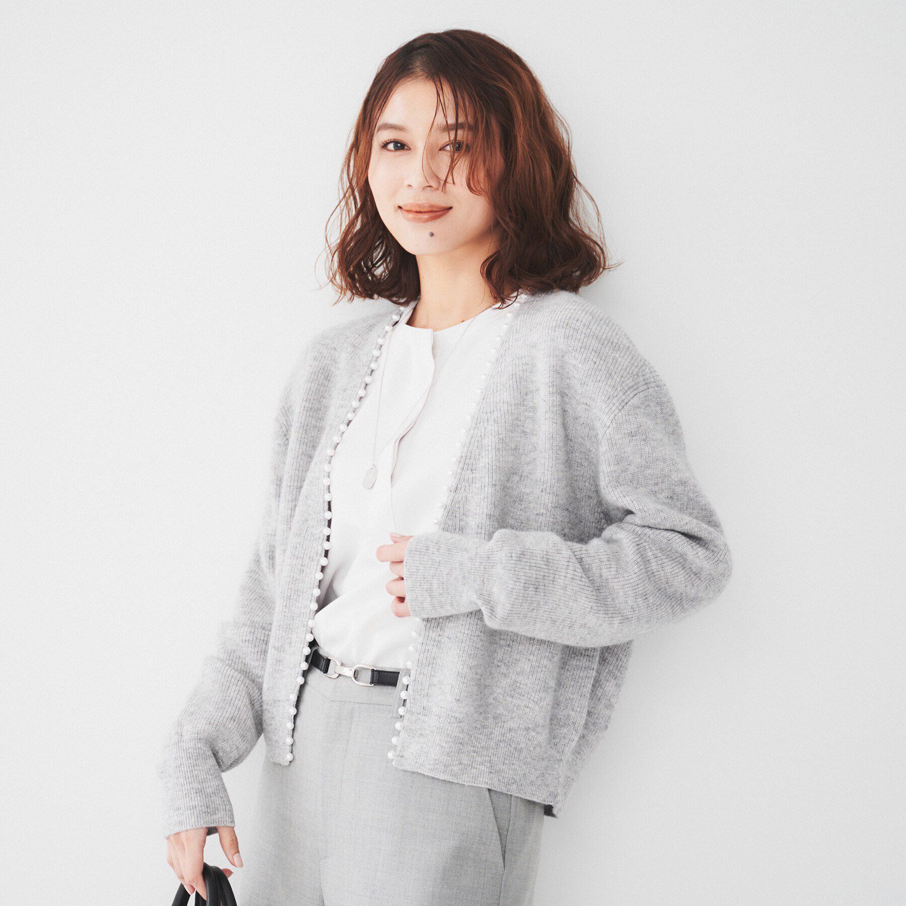 UNTITLED「【洗える/ボレロ】パール調付きニットカーディガン」|カーディガン|