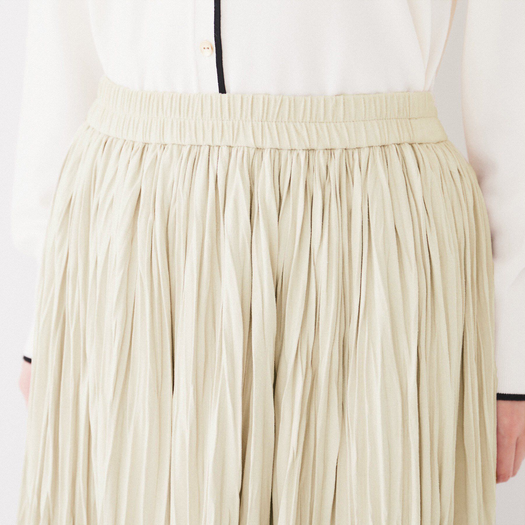 UNTITLED「【洗える/ウエストゴム】スエード調ランダムプリーツスカート」|スカート|