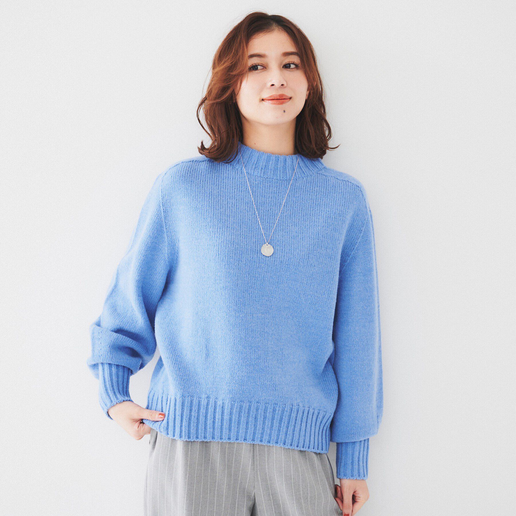 UNTITLED「【洗える】ミドルゲージ モックネックニット」|ニット・セーター|