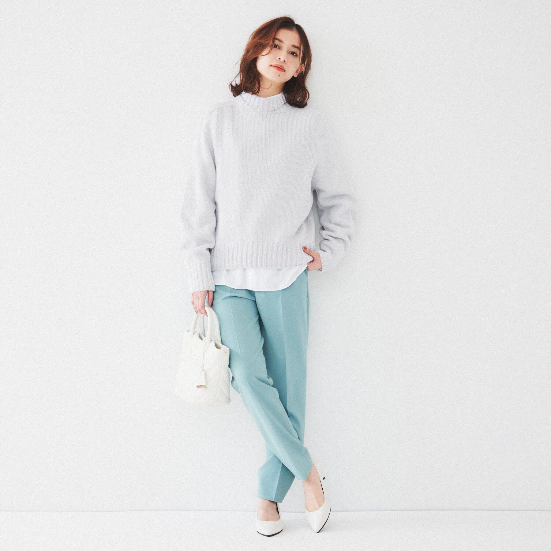 UNTITLED「【洗える】ミドルゲージ モックネックニット」|ニット・セーター|