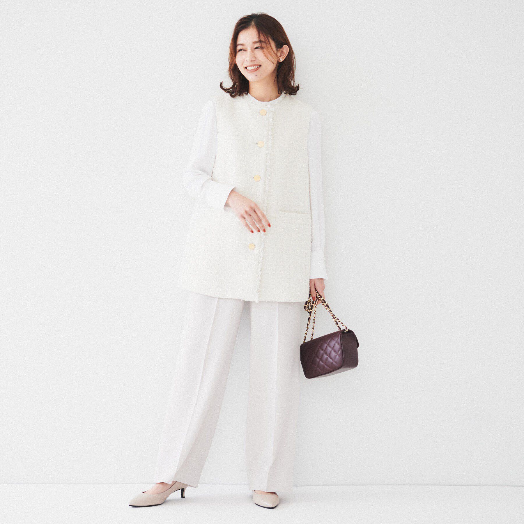 UNTITLED「ファンシーツイードジレ」|ベスト・ジレ|