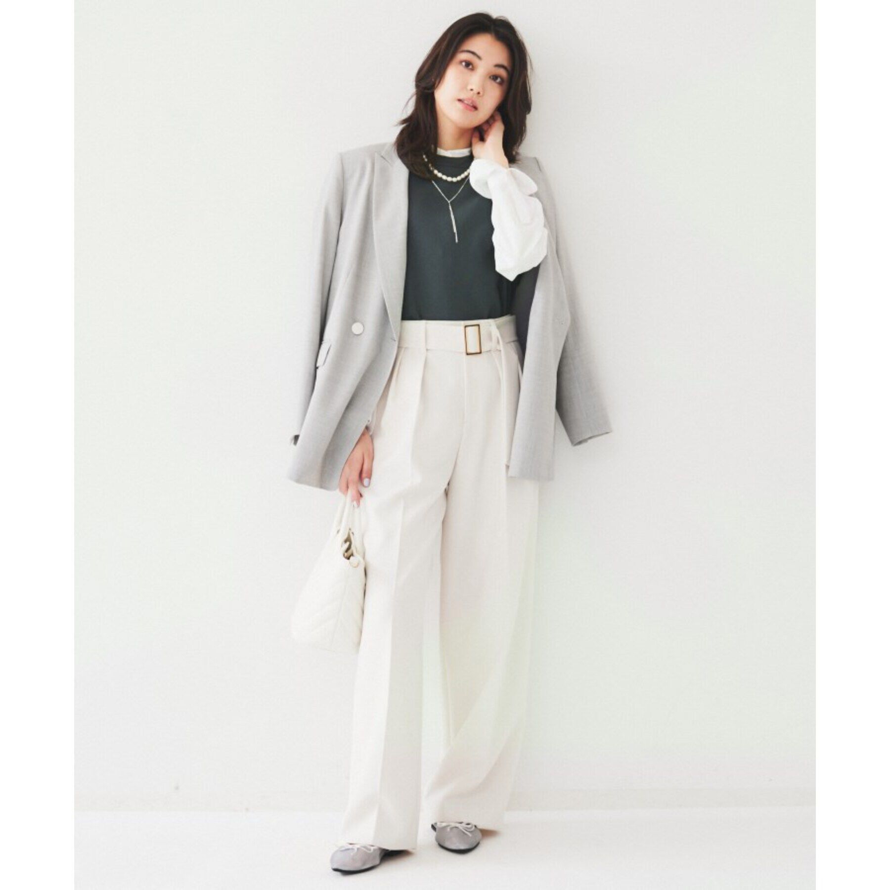 UNTITLED「【コットン100/ストライプ】タイプライター バンドカラーシャツ」|シャツ・ブラウス|