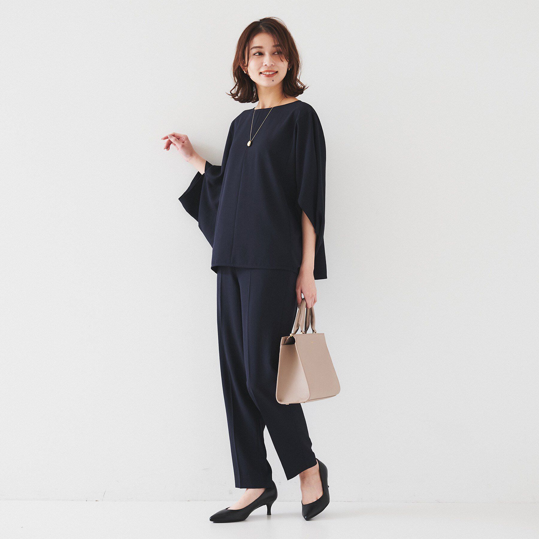 UNTITLED「【セットアップ可能/接触冷感/イージーケア/ウエストゴム仕様】リラクミスト テーパードパンツ」|その他|