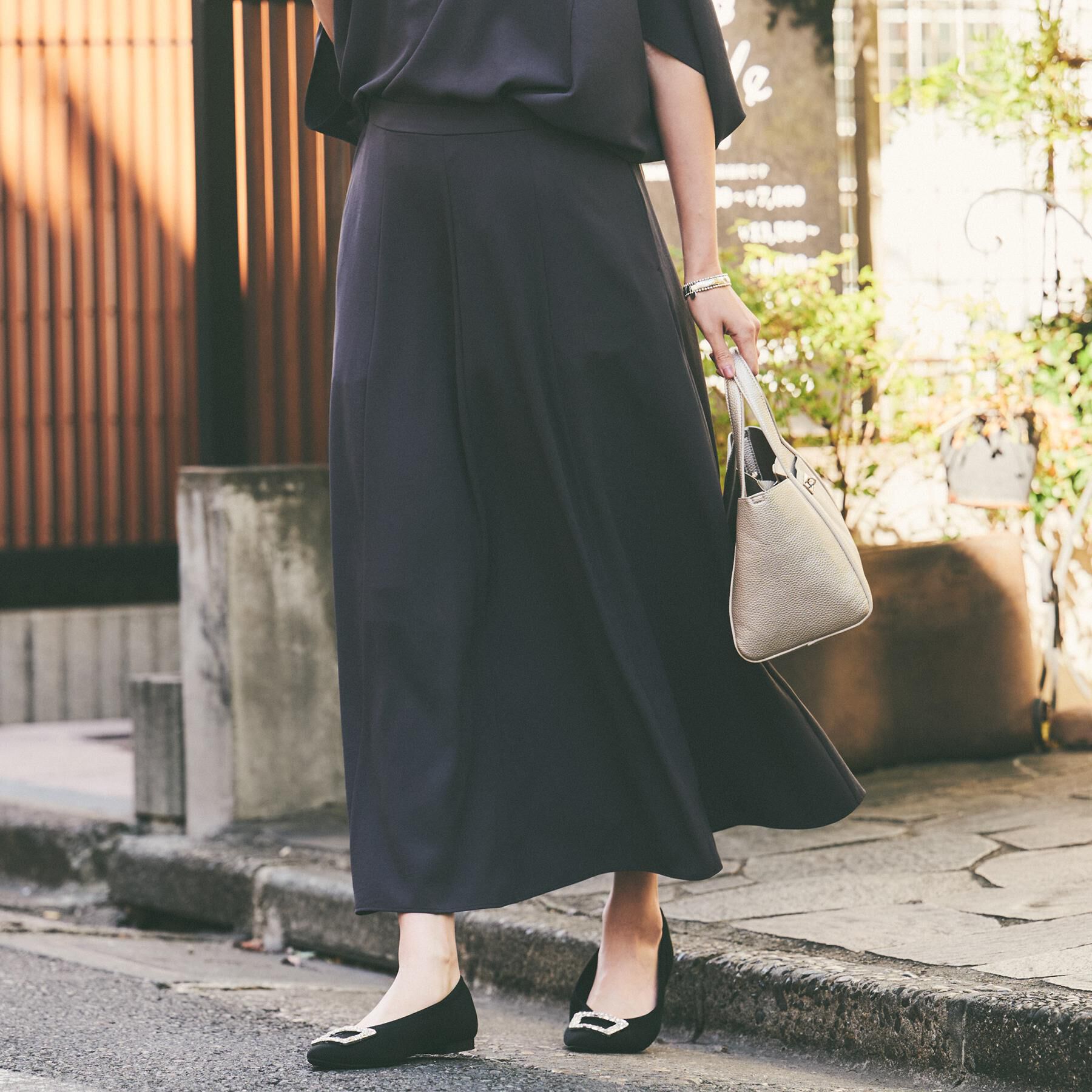 UNTITLED「【セットアップ可/接触冷感/イージーケア】リラクミスト フレアスカート」|スカート|