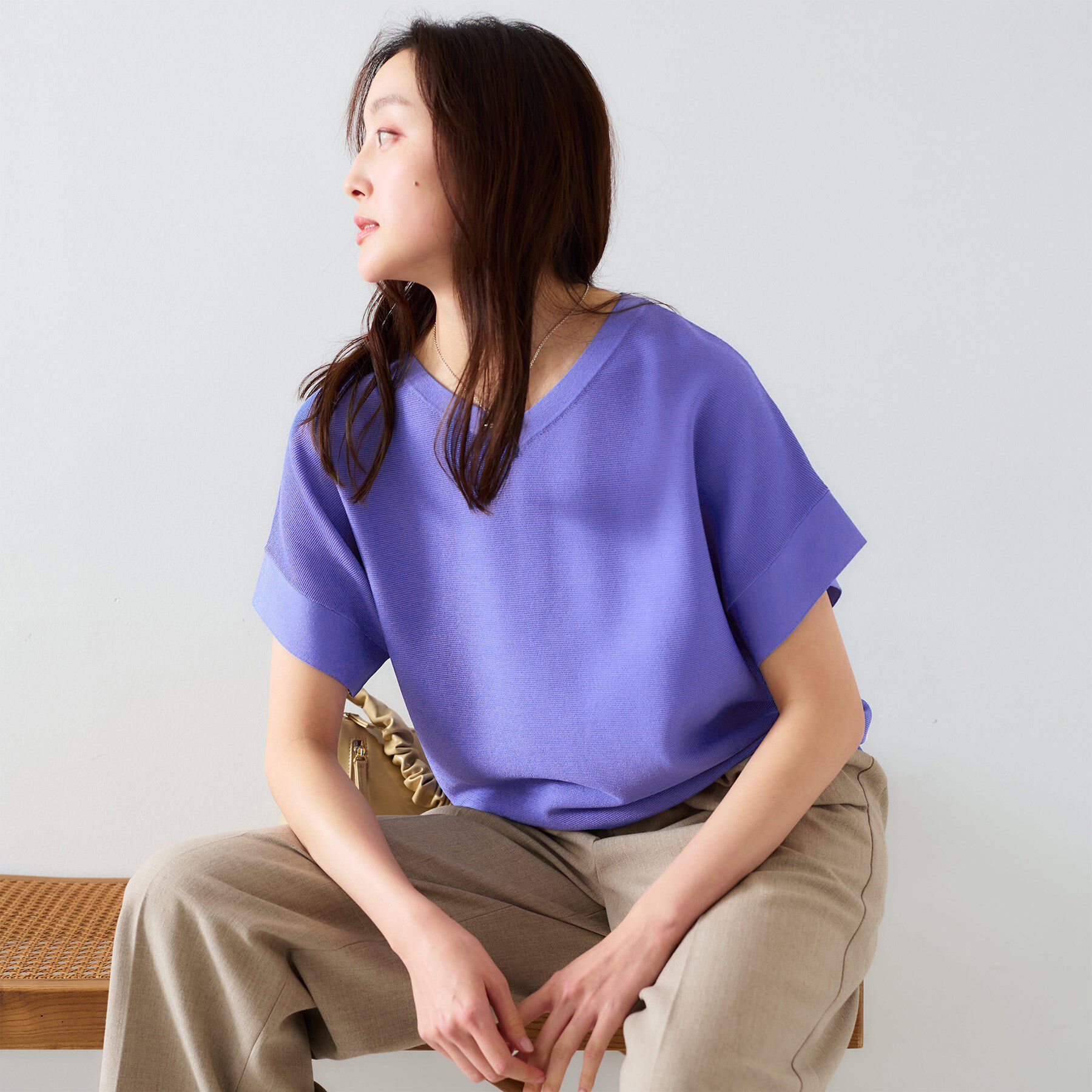 UNTITLED「【12色展開/体型カバー/2way】バウンドスリーブニット」|ニット・セーター|