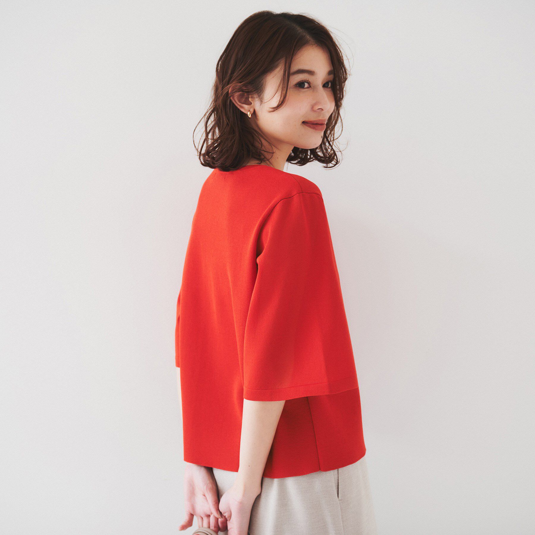 UNTITLED「【清涼感/二の腕カバー】シアープルオーバーニット」|ニット・セーター|