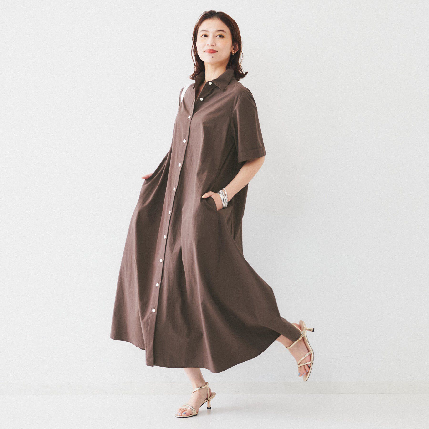 UNTITLED「【コットン100／前開き／夏ワンピ】ロングシャツワンピース」|ワンピース|