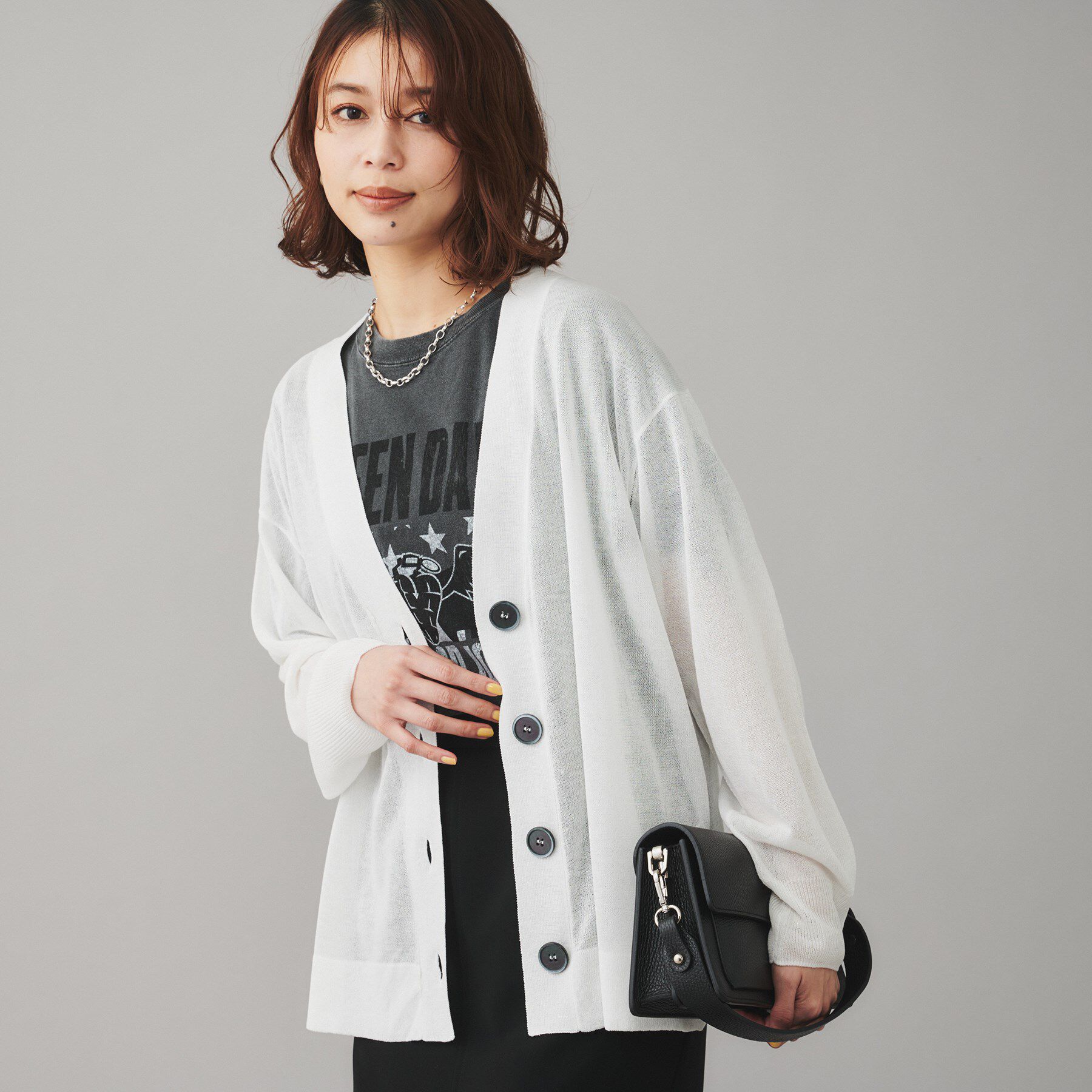 UNTITLED「【TORRAZZO DONNA】シースルーラメカーディガン」|カーディガン|ホワイト(001)