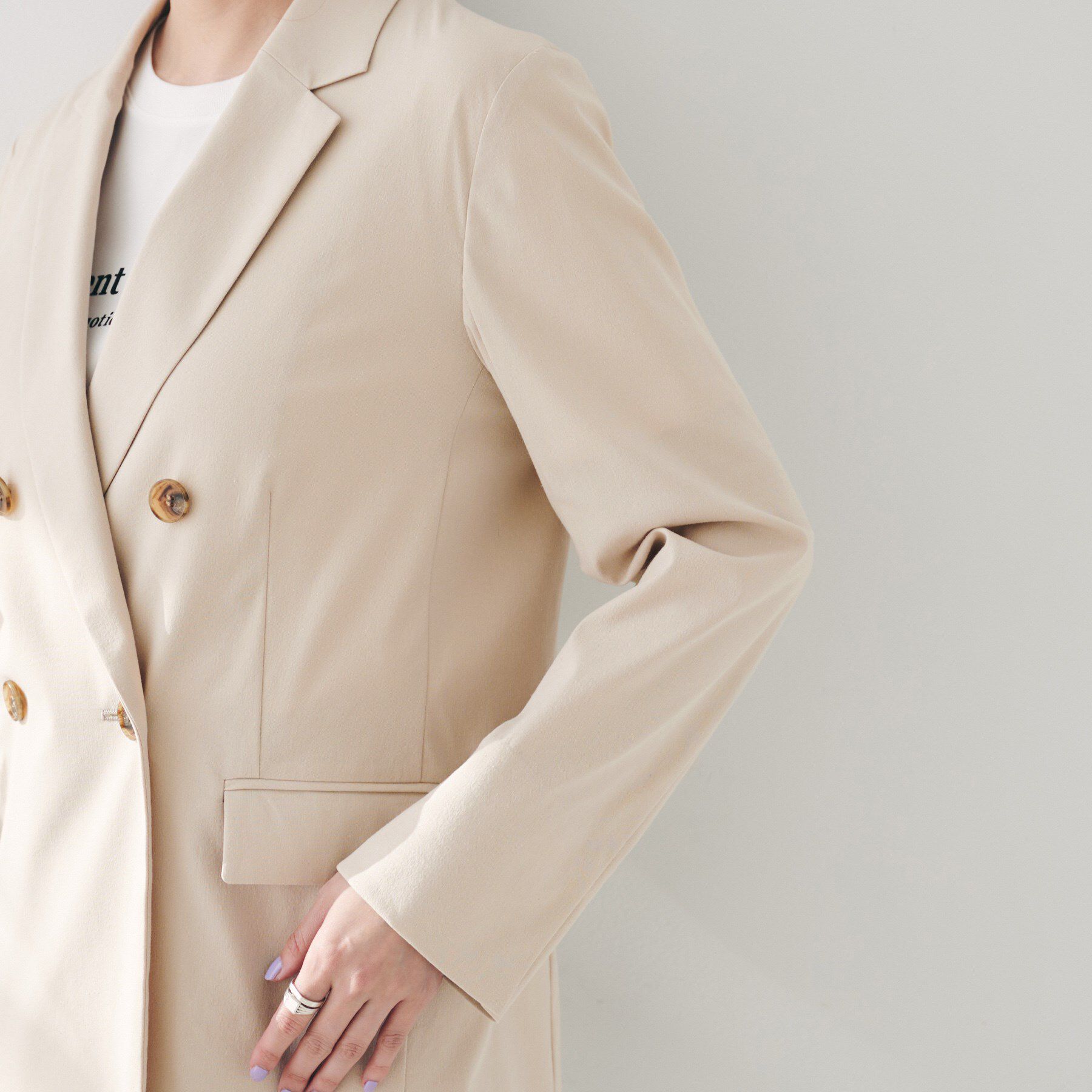 UNTITLED「【セットアップ可能／オンオフ】ラミー混 ダブルブレストジャケット」|テーラードジャケット|