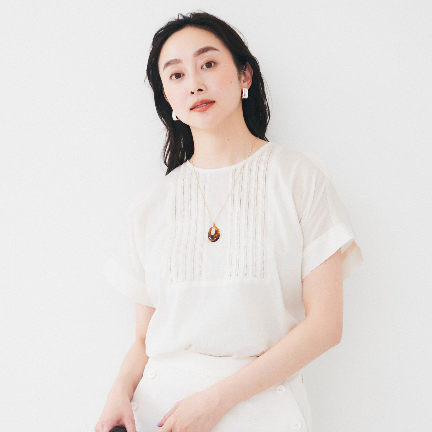 UNTITLED「【洗える】コットンピンタックブラウス」|シャツ・ブラウス|