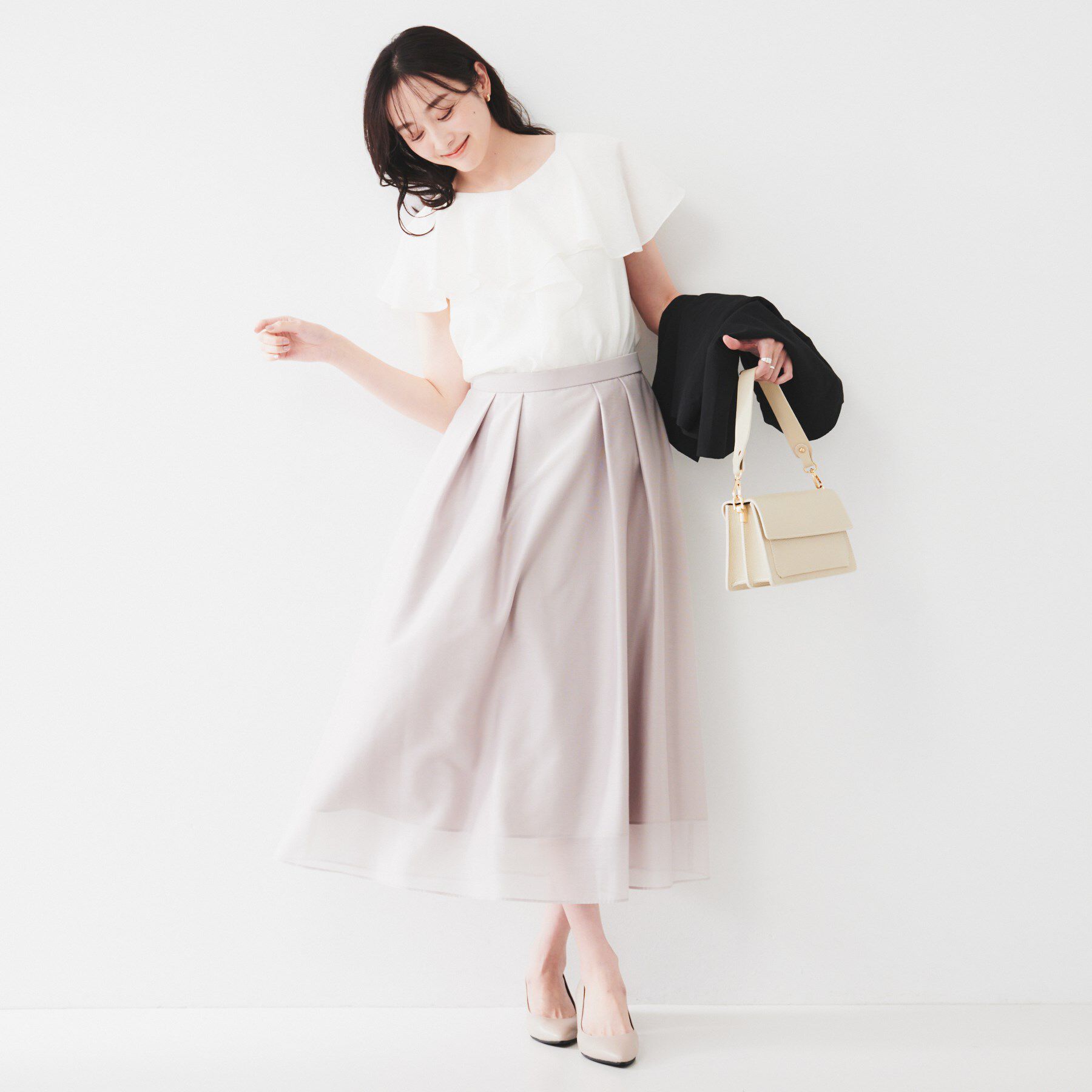 UNTITLED「【きれいめ/洗える/フリル】ラッフルシアーブラウス」|シャツ・ブラウス|