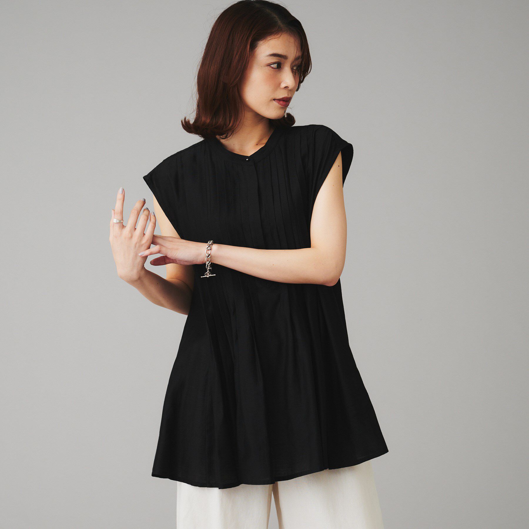 UNTITLED「【CHIGON】タックフレア フレンチブラウス」|シャツ・ブラウス|