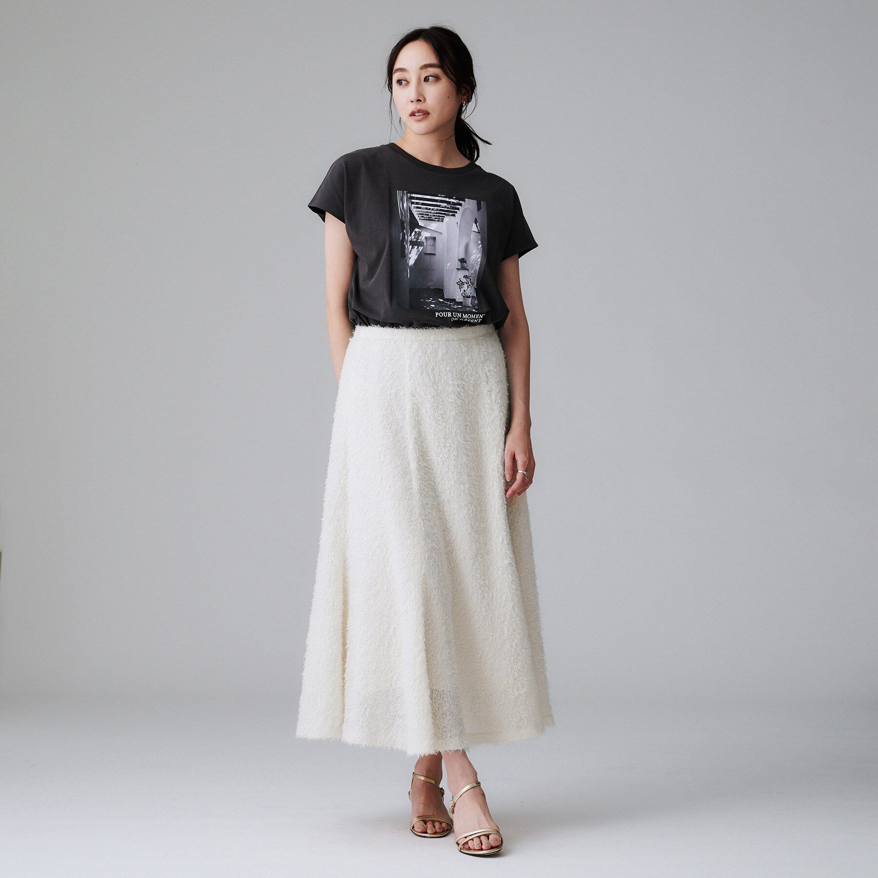 UNTITLED「【セットアップ可/後ろウエストゴム】フェザーマーメイドスカート」|スカート|