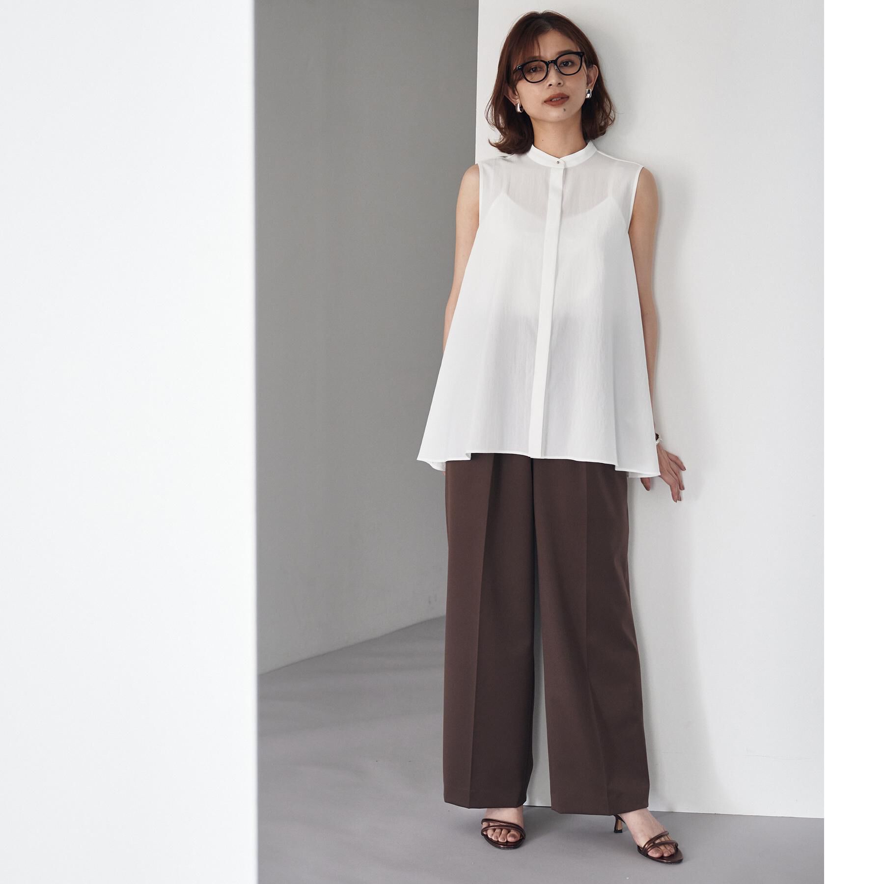 UNTITLED「【洗える/はっ水/後ろウエストゴム】ストレッチ2タックワイドパンツ」|その他|