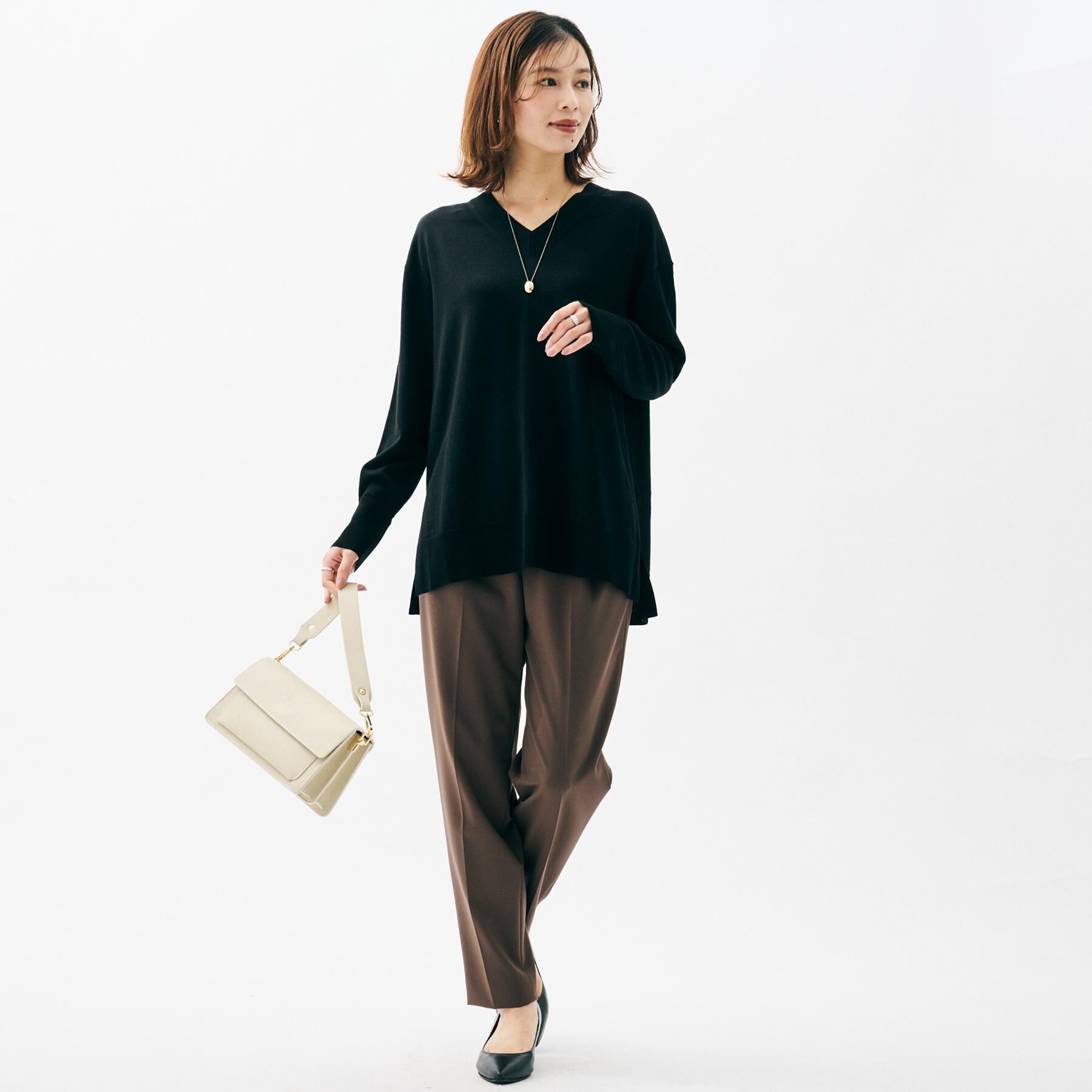 UNTITLED「【はっ水/後ろウエストゴム/洗える】ストレッチテーパードパンツ」|その他|