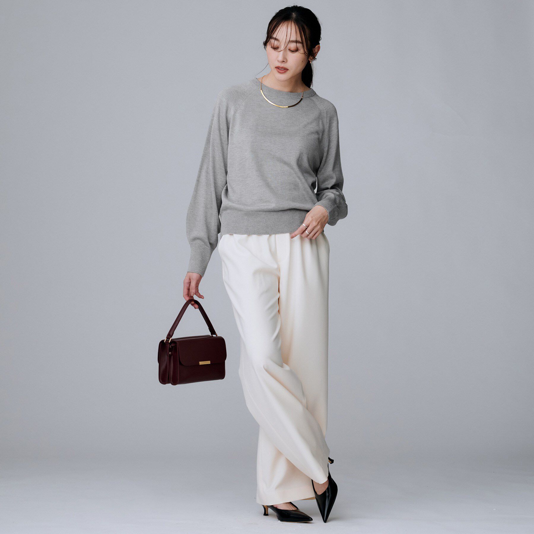 UNTITLED「【8色展開／コンパクト丈】レーヨン混 コクーンニット」|ニット・セーター|