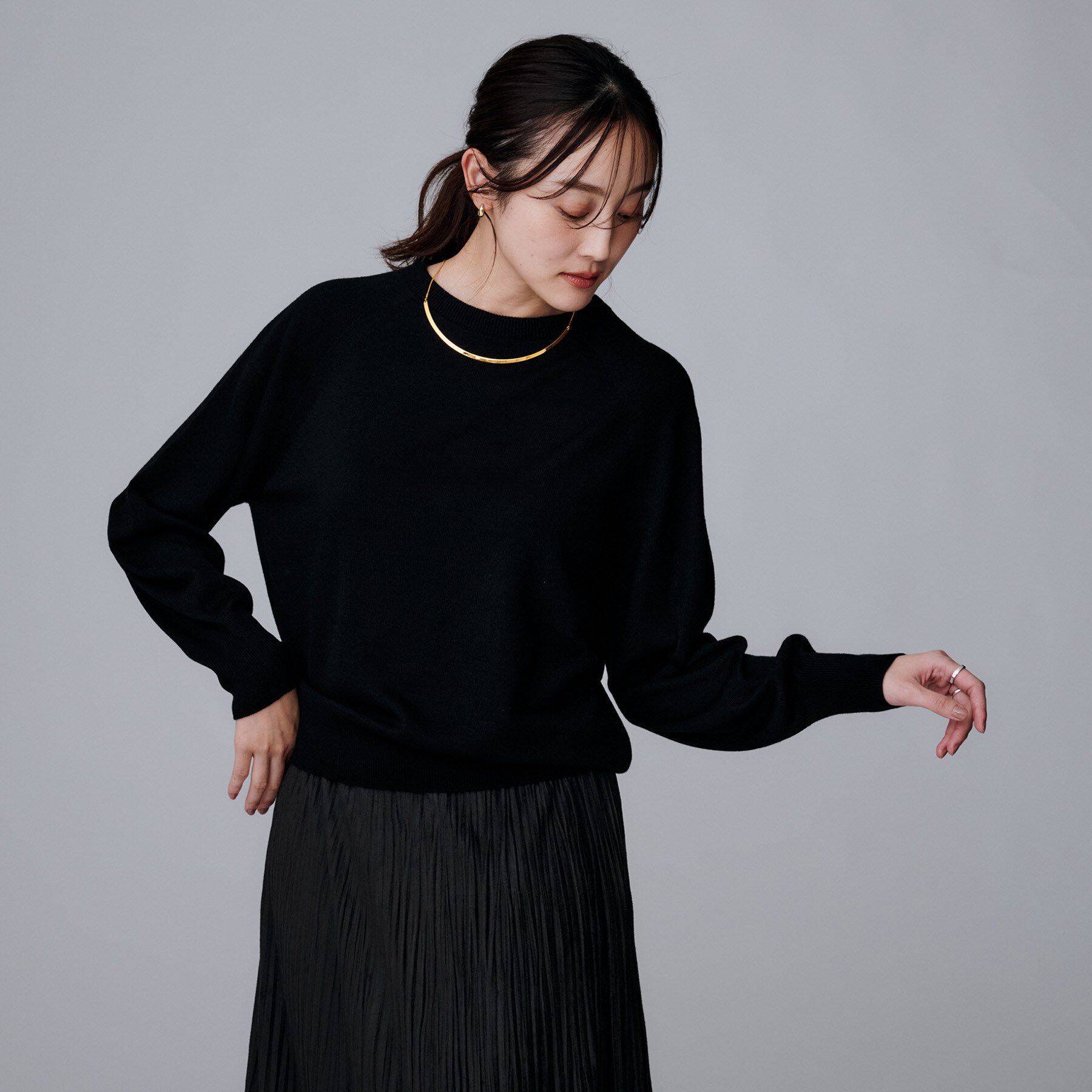 UNTITLED「【8色展開／コンパクト丈】レーヨン混 コクーンニット」|ニット・セーター|