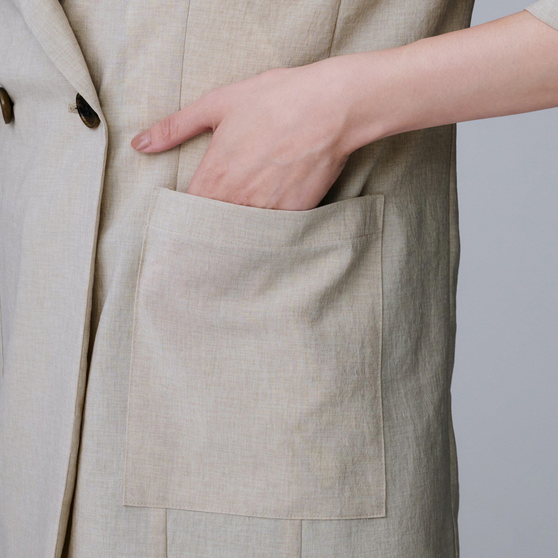 UNTITLED「【吸水速乾/洗える】ハーフスリーブジャケット」|テーラードジャケット|