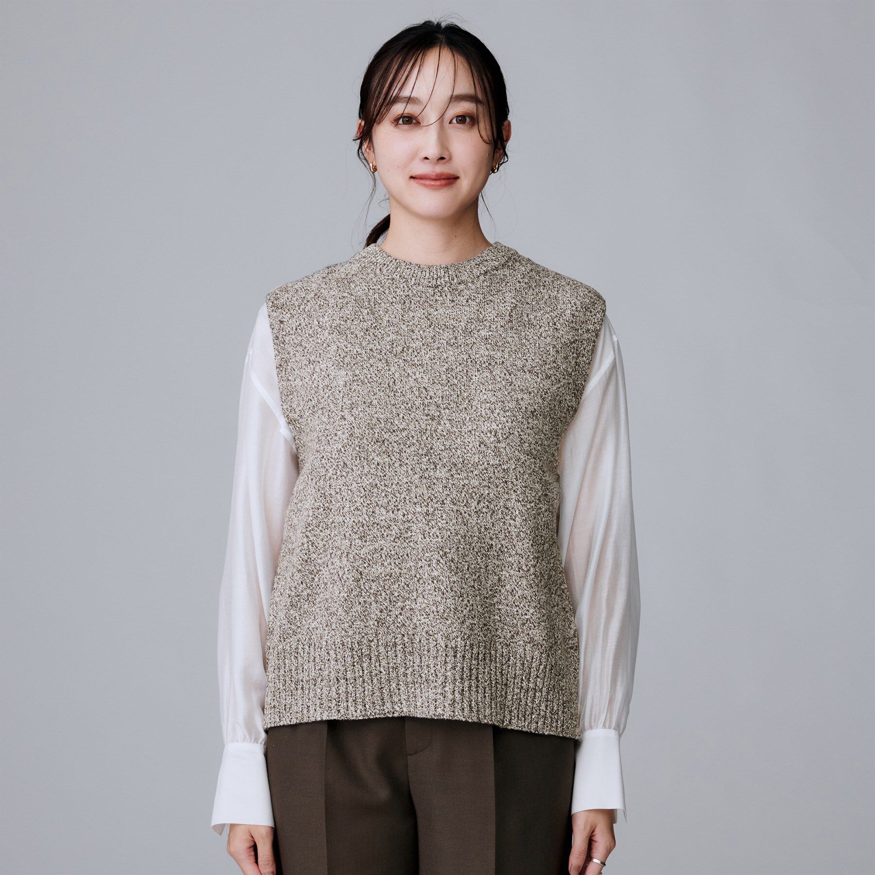 UNTITLED「【重ね着レイヤードに】杢調ニットベスト」|ベスト・ジレ|