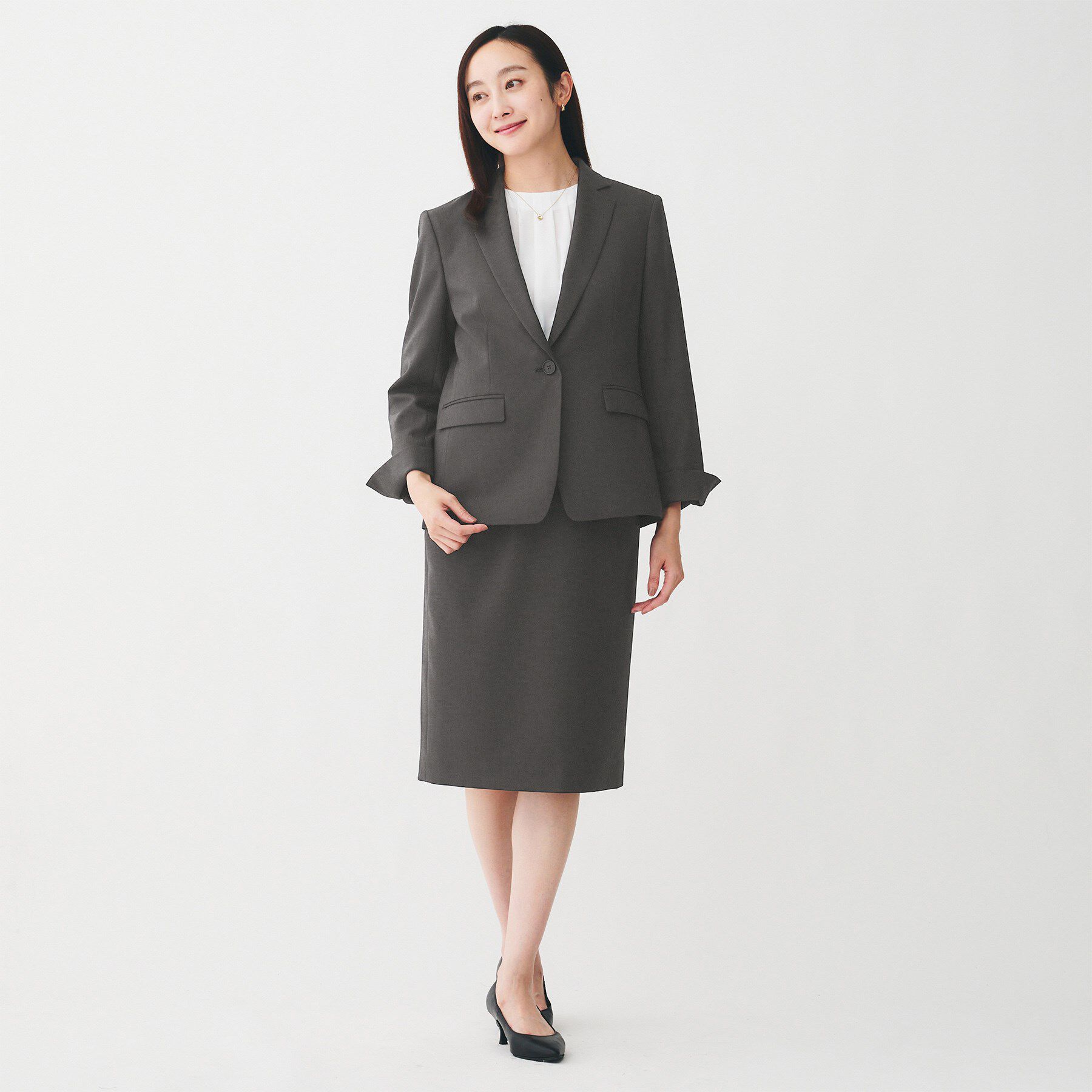 UNTITLED「【洗える/お仕事スーツ】ドライメランジ タイトスカート」|スカート|