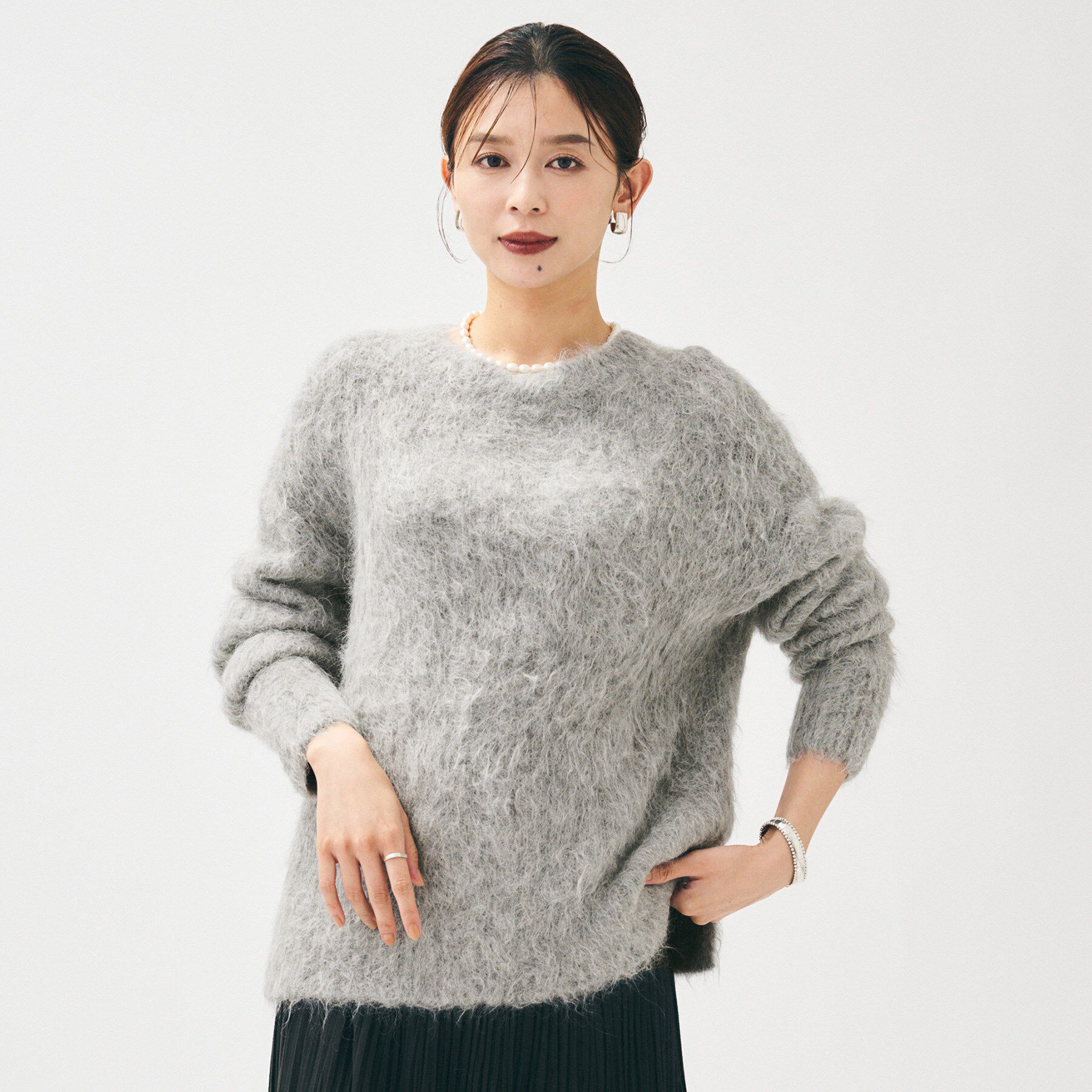 UNTITLED「【ゆったり/モヘヤニット】アルパカ混シャギーニット」|ニット・セーター|