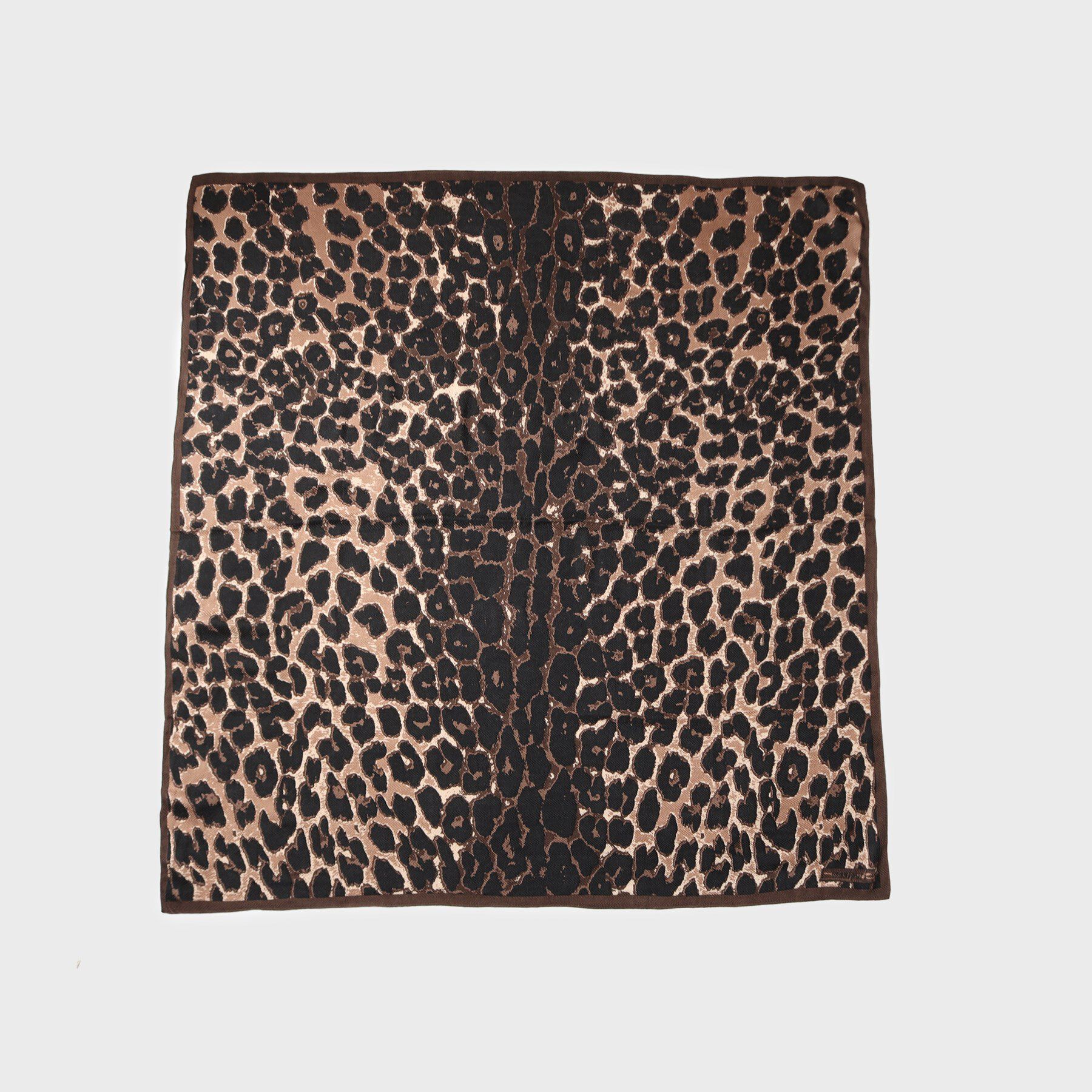 UNTITLED「【manipuri】120&times;120正方形 レオパードベグウールシルクストール」|バンダナ・スカーフ|ブラウン(543)