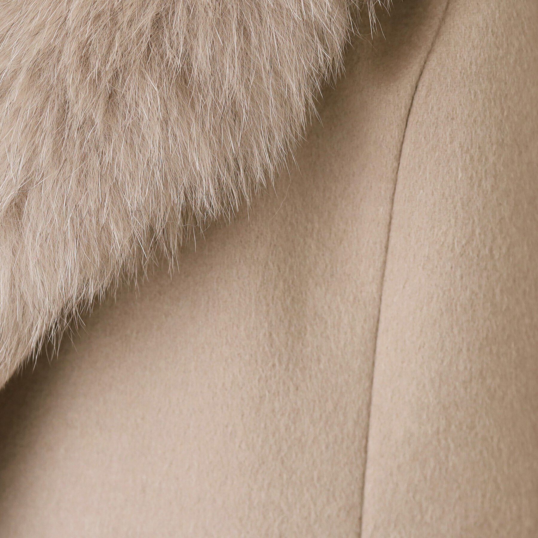 COUP DE CHANCE「【日本製／ブルーフォックスファー／カシミヤ混】ファー付ウールコート」|チェスターコート|