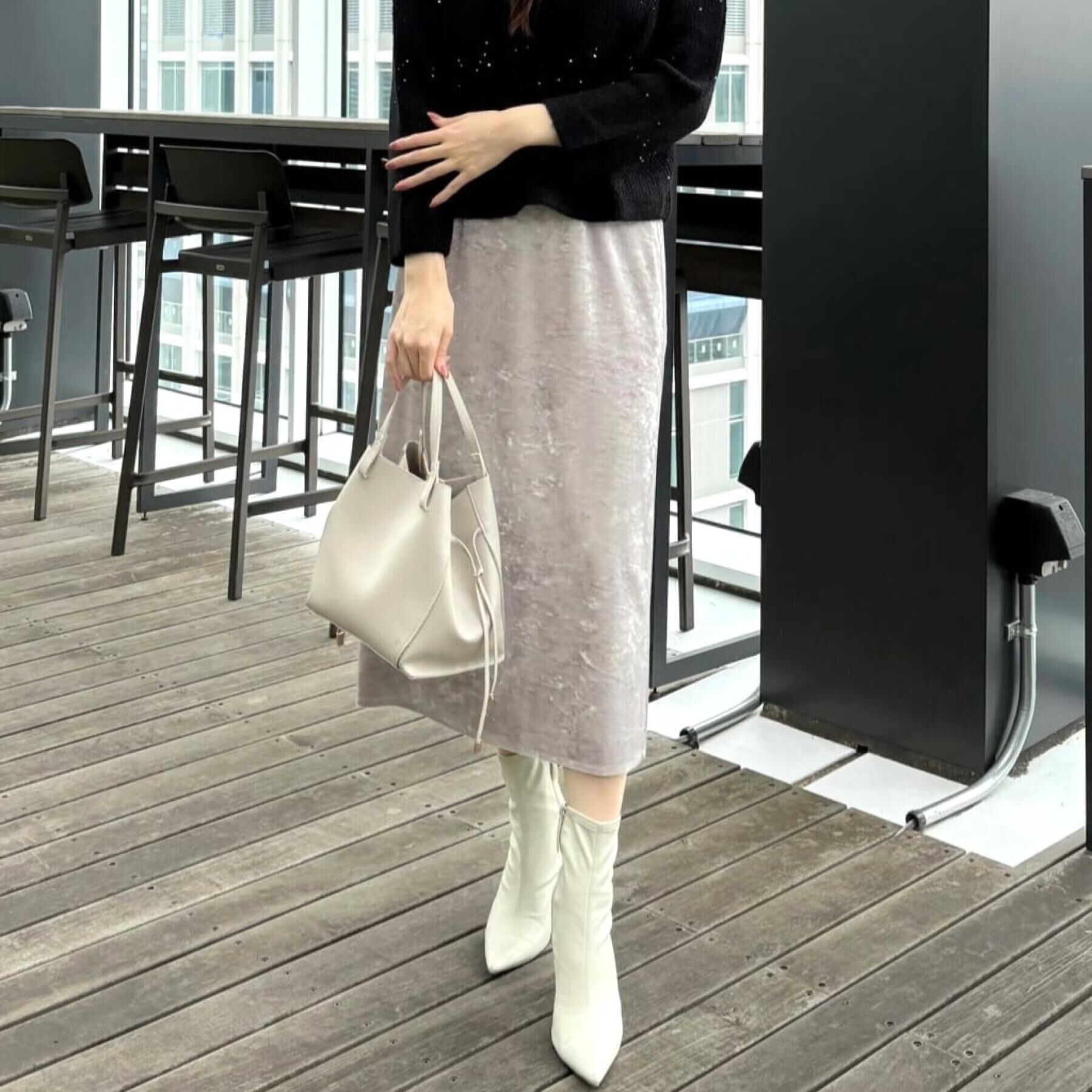 COUP DE CHANCE「【洗える／日本製／ウエストゴム】クラッシュベロアスカート」|スカート|