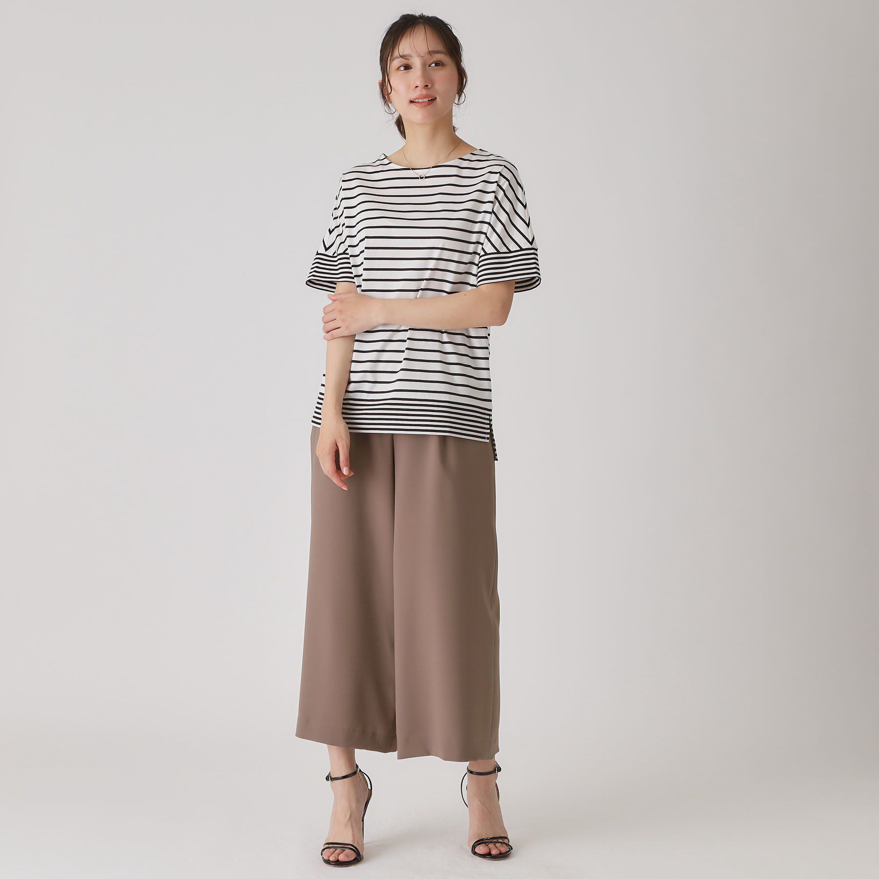 COUP DE CHANCE「【洗える／日本製】ボーダー切替デザイントップス」|Tシャツ・カットソー|