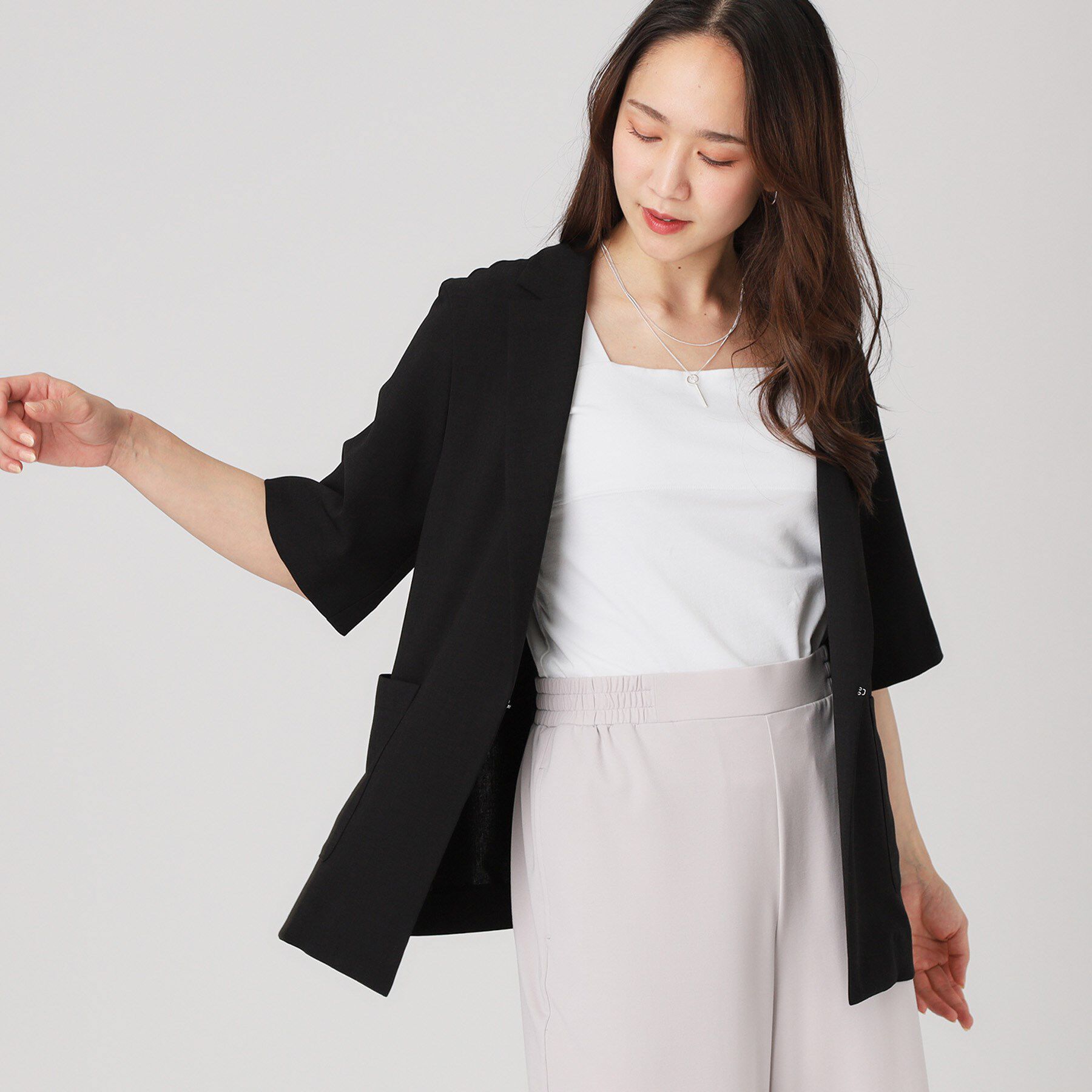 COUP DE CHANCE「【手洗い可／日本製】五分袖ジャケット」|テーラードジャケット|