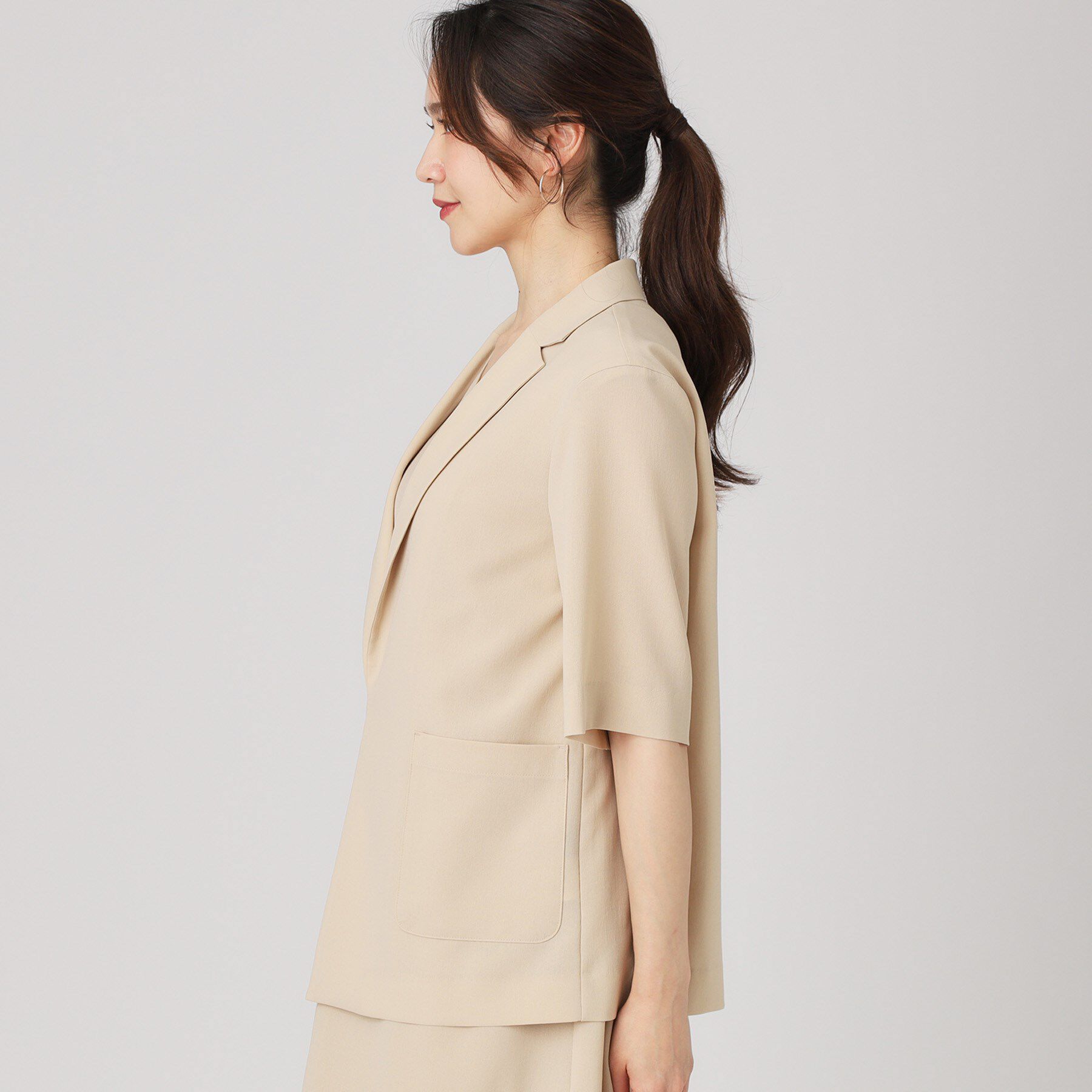 COUP DE CHANCE「【手洗い可／日本製】五分袖ジャケット」|テーラードジャケット|