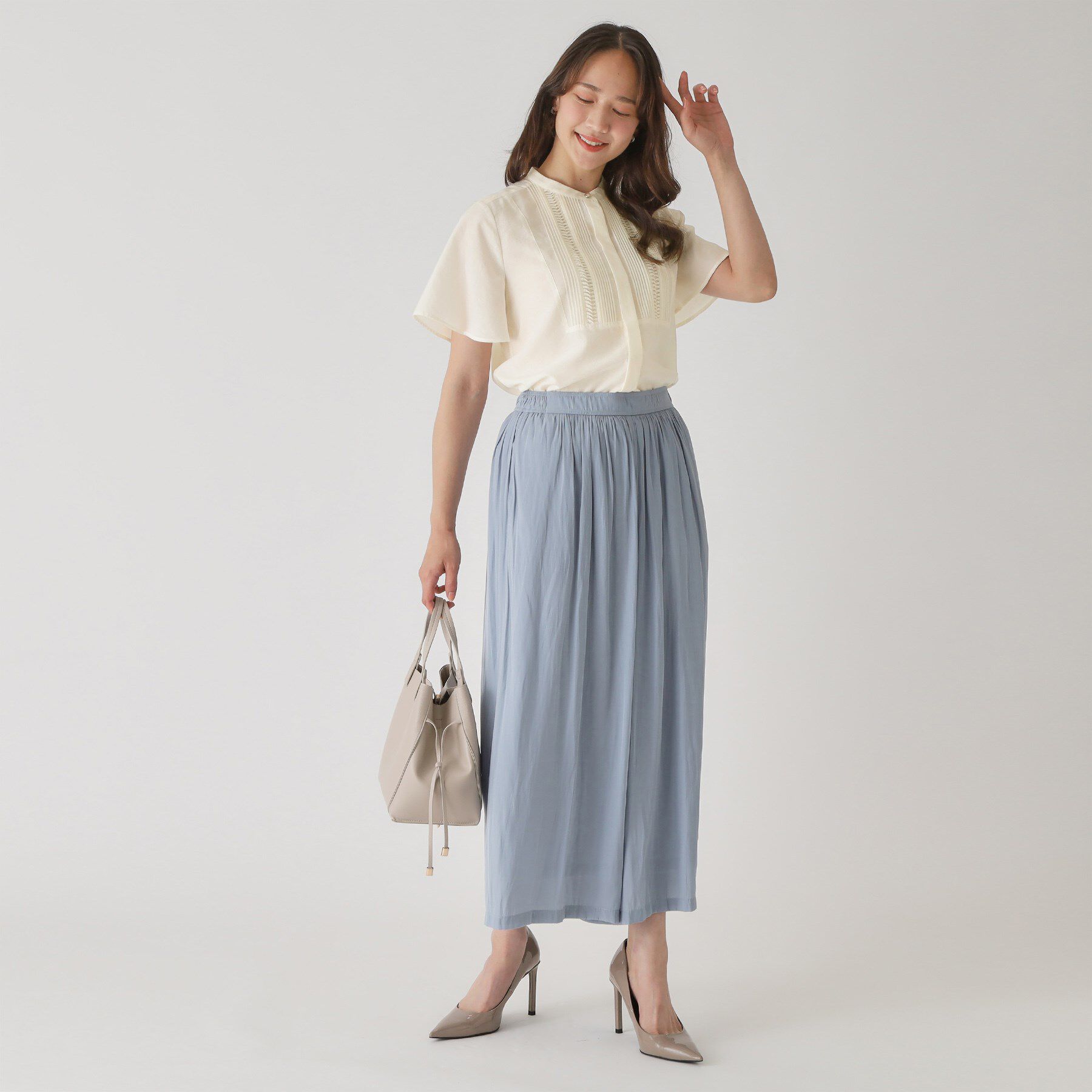 COUP DE CHANCE「【手洗い可】タックデザインブラウス」|シャツ・ブラウス|