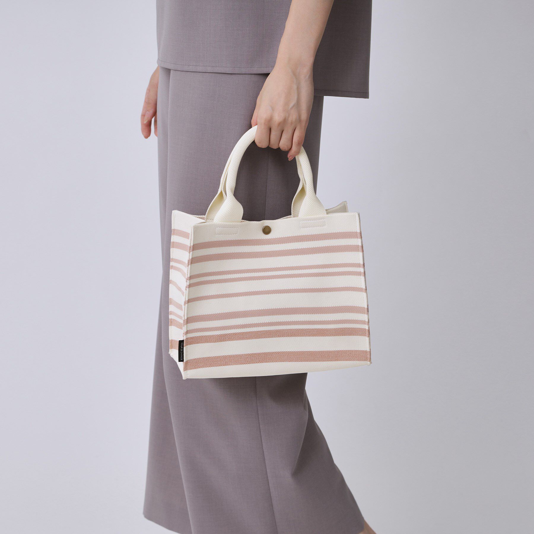 COUP DE CHANCE「トーンリズムニット／大人ボーダー柄／ニットバック」|トートバッグ|