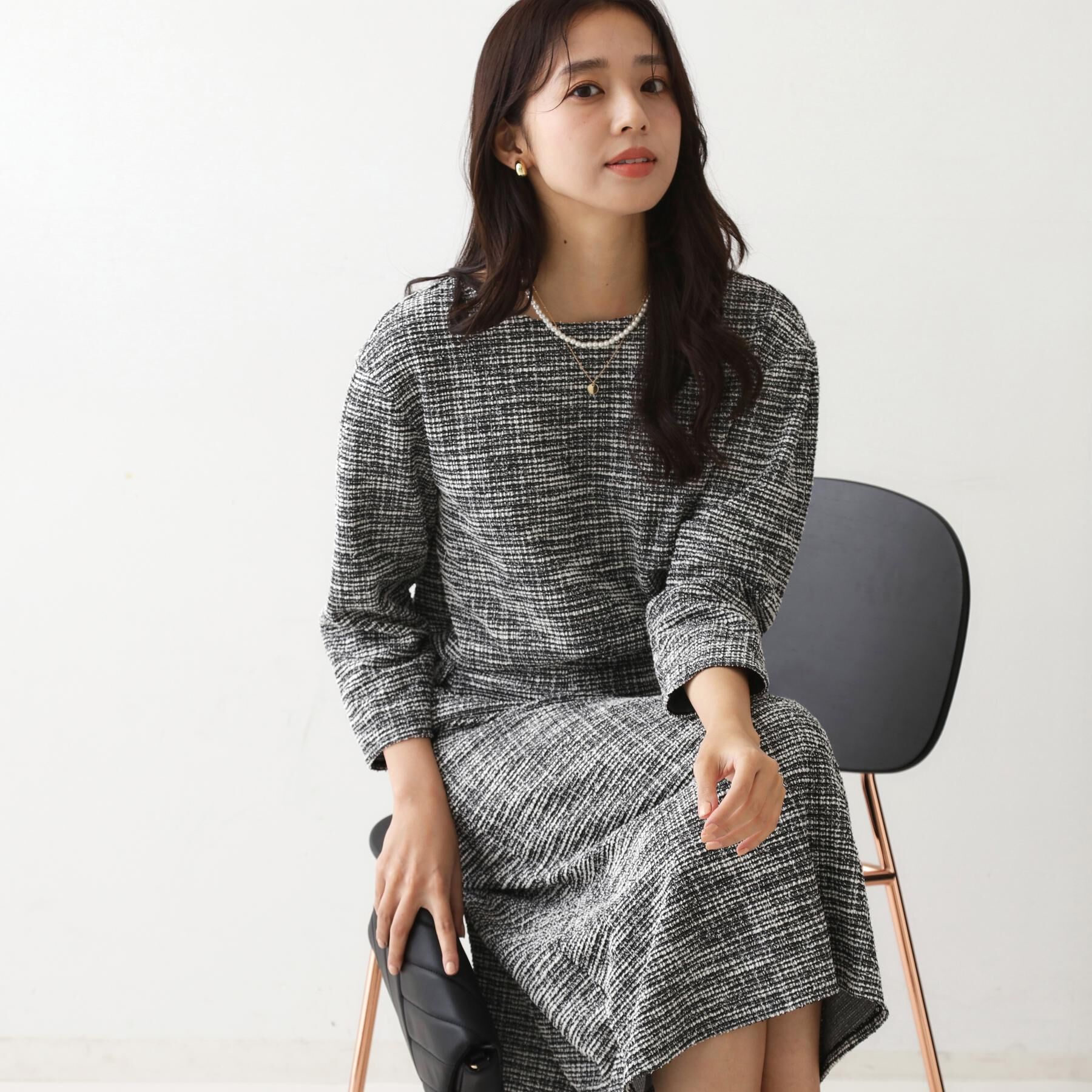 COUP DE CHANCE「【手洗い可／日本製／ジャージ素材／セットアップ可】ラメ意匠素材トップス」|Tシャツ・カットソー|