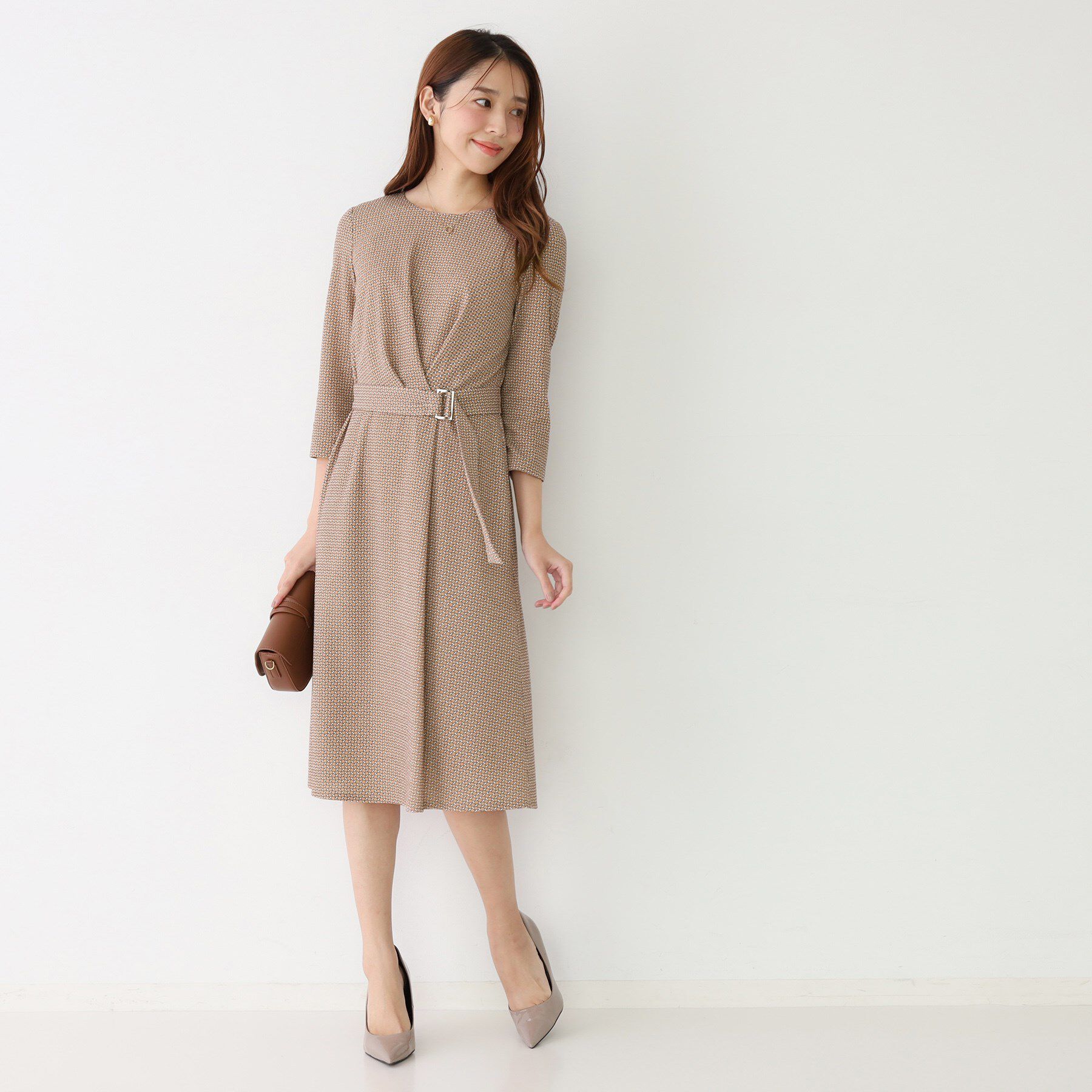 COUP DE CHANCE「【手洗い可／日本製】ジャージ素材のプリント柄ワンピース」|ワンピース|